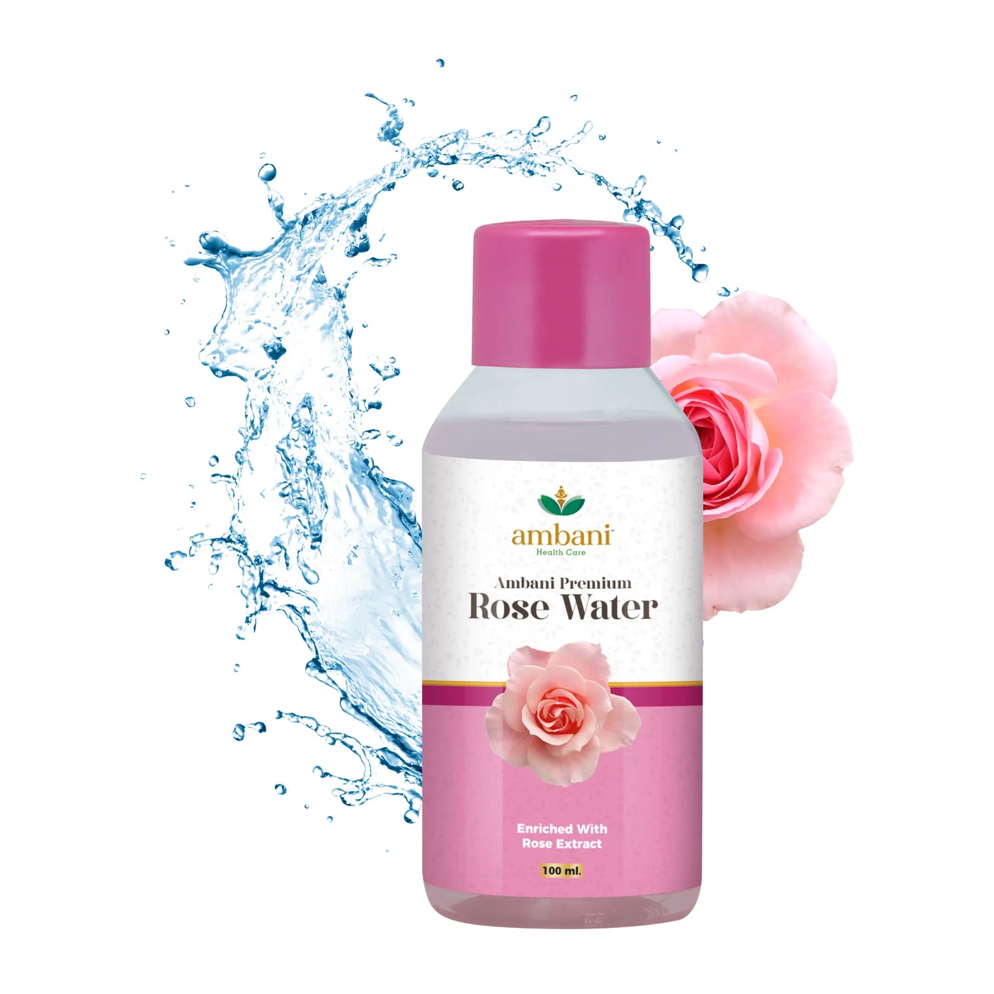 AMBANI HEALTH CARE Premium Rose Water I Natural Gulab Jal I for Skin, Face & Hair I Deep Hydration with Deshi Gulaab I Alcohol-Free I Cleanses, Hydrates & Moisturises Skin for Women & Men