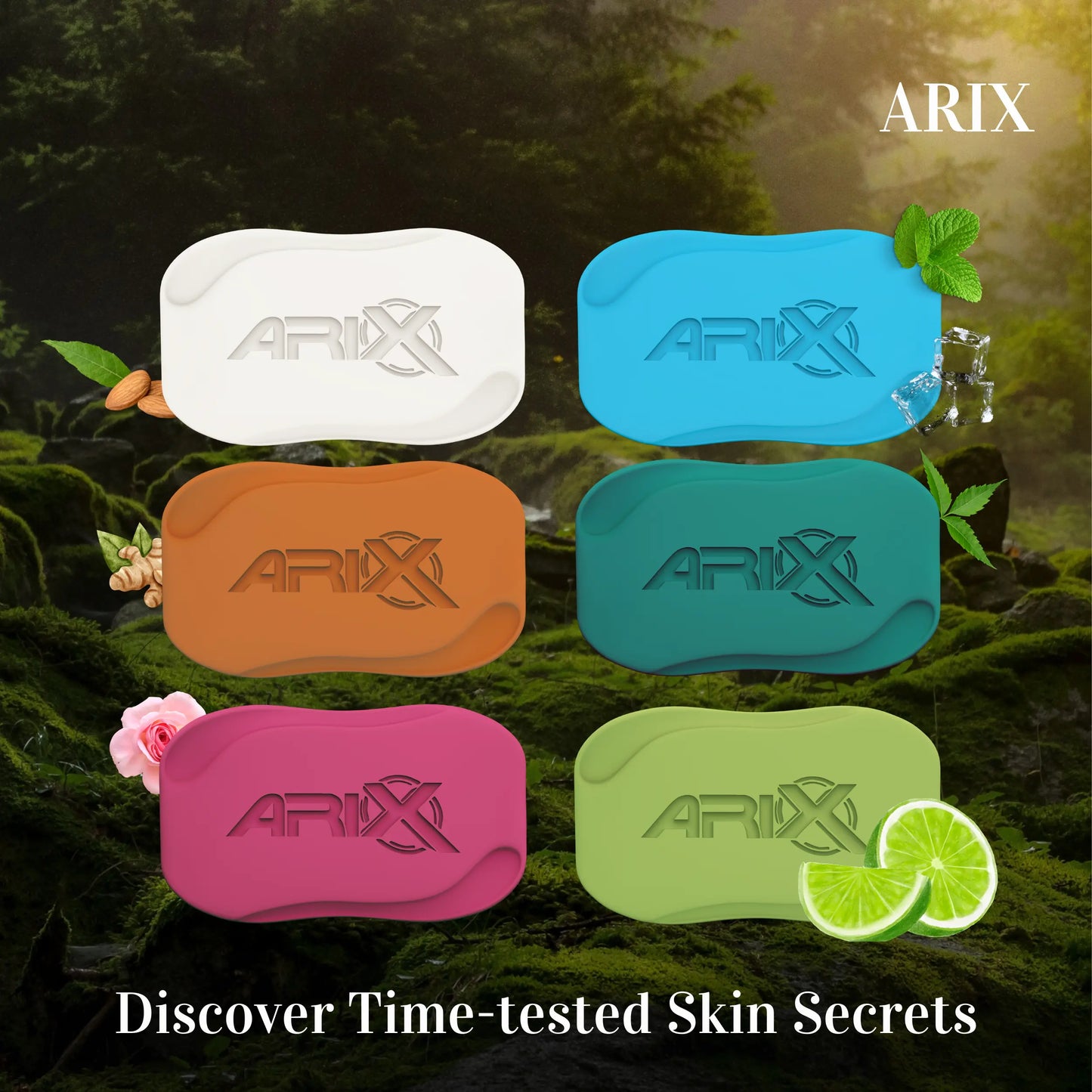 ARIX Neem Soap I with Goodness of Neem Leaves I Herbal Bathing Bar with Essential Oils I Anti-Bacterial I for Smooth, Soft, Moisturised & Nourished Skin I Suitable for All Skin Types (Set of 5)