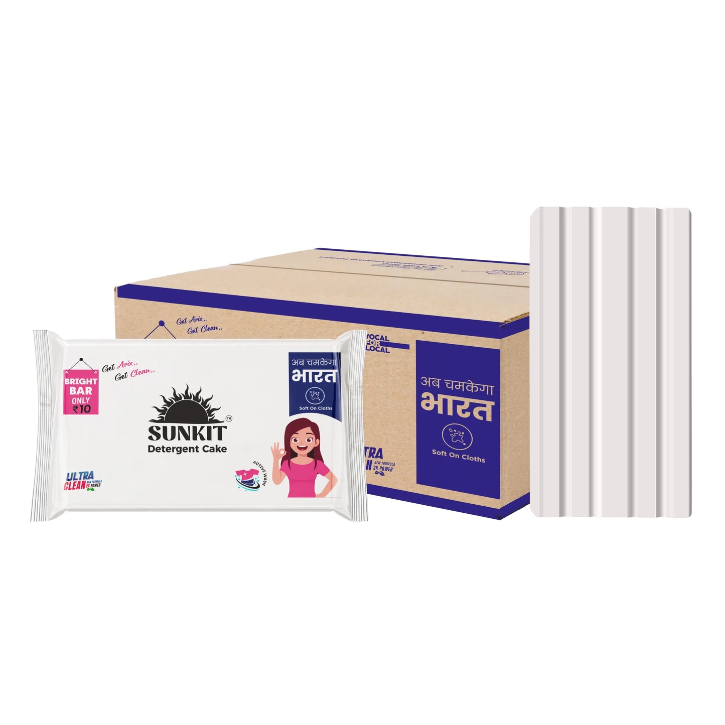 ARIX Detergent Cake with Long-Lasting Enhanced Formula I Deep Clean & Fresh Laundry Washing White Soap I Removes Stains & Odour I Preserves Brightness I for All Types of Clothes - 190gm (Set of 30)