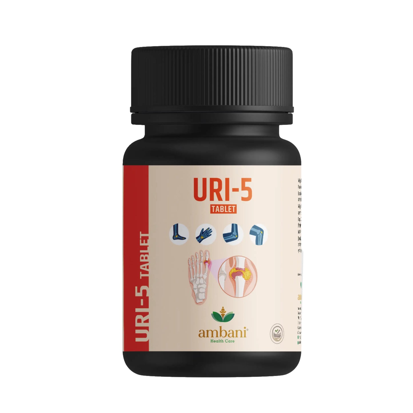 AMBANI HEALTH CARE Ayurvedic URI-5 Tablet I Uric Acid Control Medicine I Natural Formulation I Herbal Supplements I Support for Joint Pain, Swelling, & Inflammation I for Men & Women