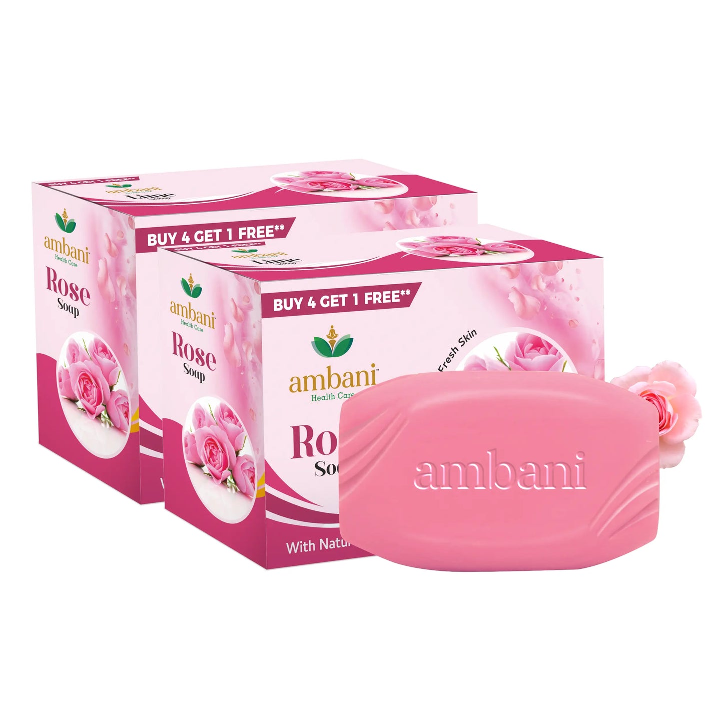 AMBANI HEALTH CARE Rose Soap I with Natural Fragrance I Handmade Bathing Bar for Face & Body I Skin-Friendly I Soft and Fresh Skin I Paraben & Sulphate Free I Ideal for All Skin Types (Set of 10)