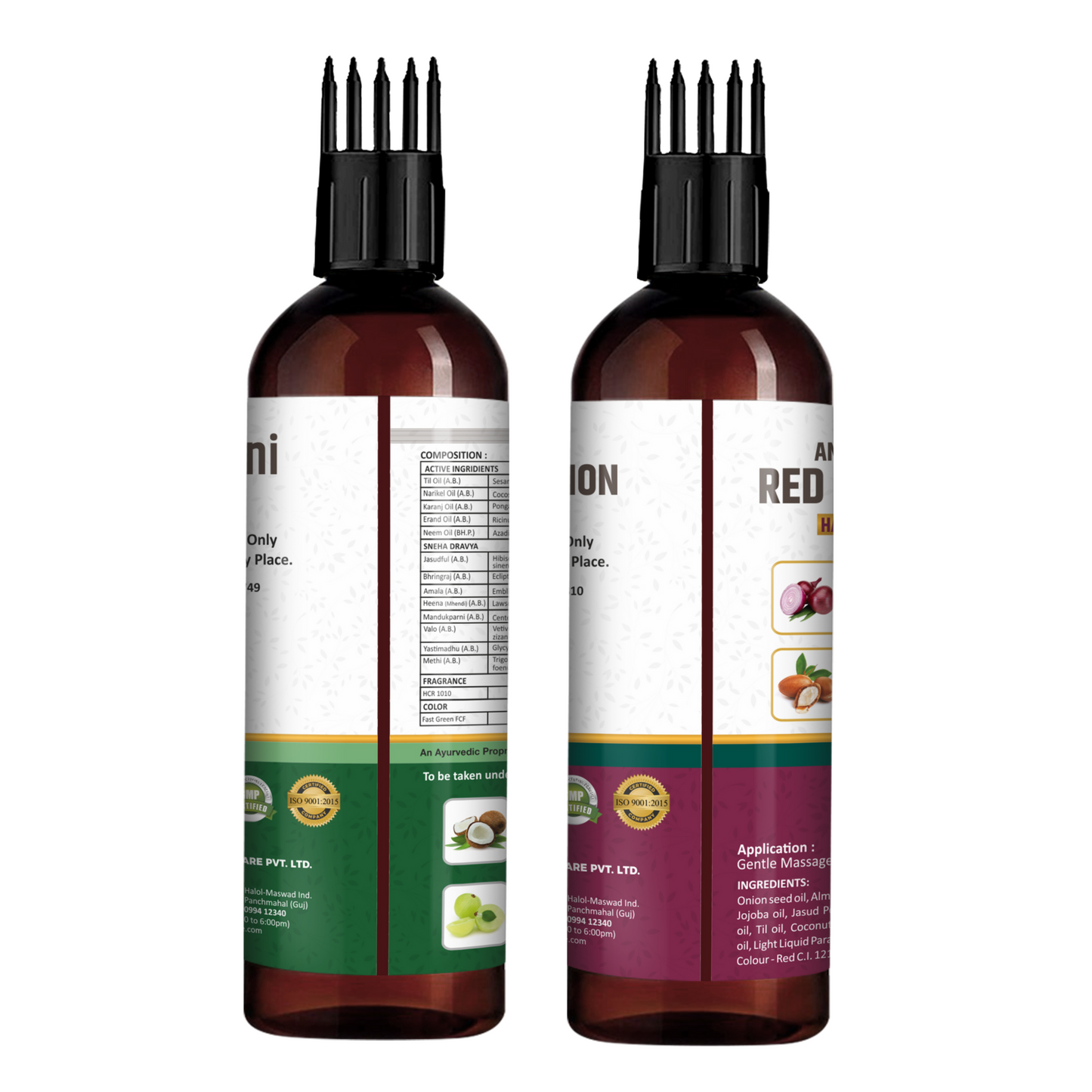AMBANI HEALTH CARE Combo of Ayurvedic and Red Onion Hair Oil I with Comb Extension I Non-Sticky I Stronger & Shiny Hair I Controls Dandruff I Promotes Hair Growth I for All Hair Types - 100ML + 100ML