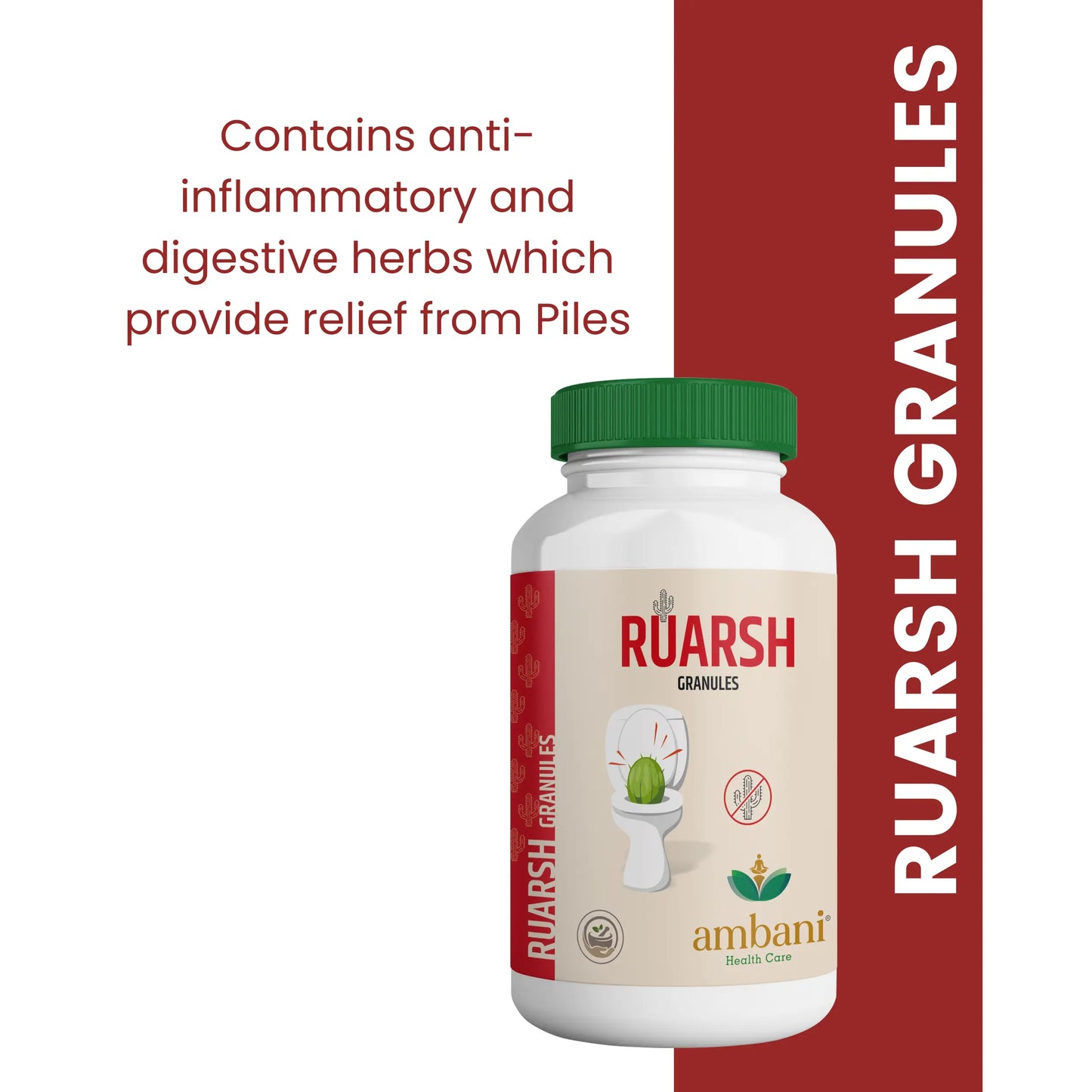 AMBANI HEALTH CARE Ruarsh Granules I Herbal Extracts I Natural Ayurvedic I Effective Ingredients I Relief from Hemorrhoids I Reduces inflammation and swelling – 100gm