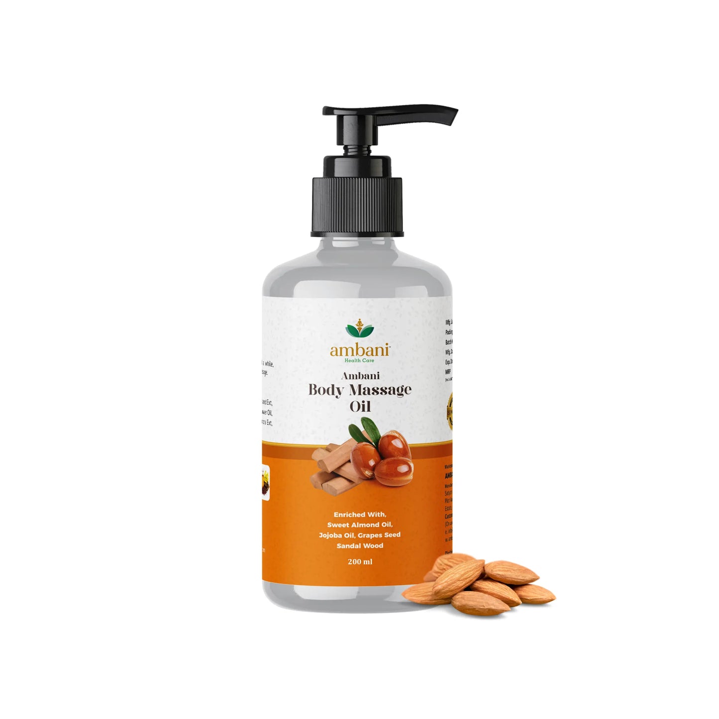 AMBANI HEALTH CARE Body Massage Oil I Pure & Natural Ingredients I Moisturizing Body Oil with Relaxing Aroma for a Soft, Smooth & Glowing Skin I Aromatherapy I Relaxing Mind & Anxiety