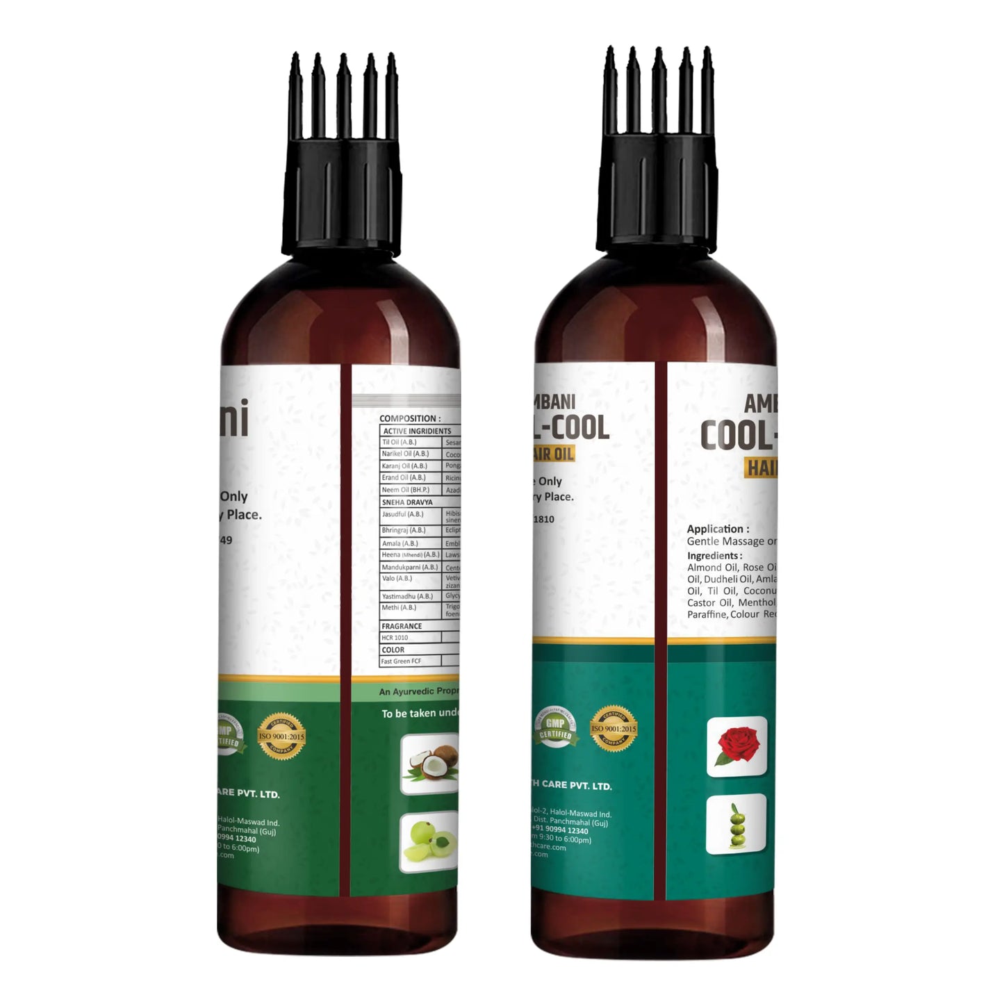 AMBANI HEALTH CARE Combo of Ayurvedic and Cool Hair Oil I with Comb Extension I unique combination of Ayurvedic Herbs I Strong, Thick & Shiny Hair I Hair Growth I for All Hair Types - 100ML + 100ML