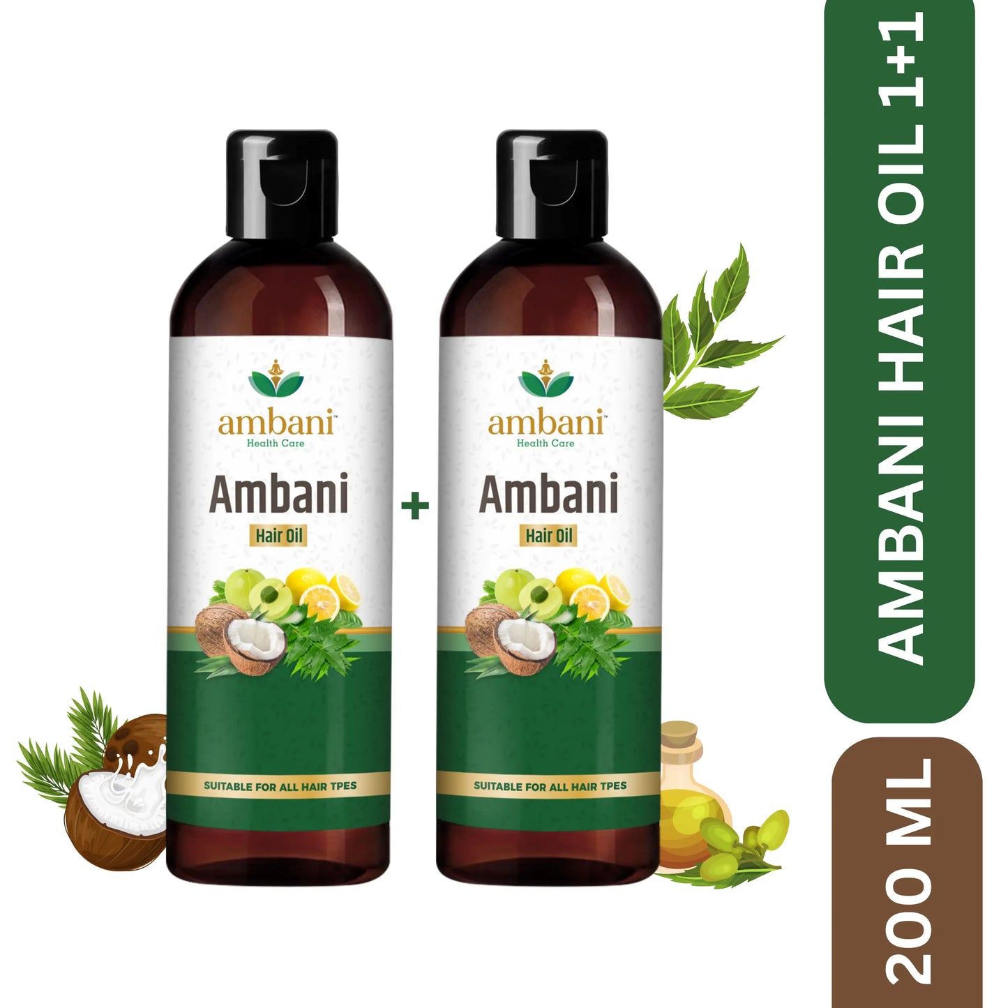 AMBANI HEALTH CARE Combo of Ayurvedic and Cool Hair Oil I with Comb Extension I unique combination of Ayurvedic Herbs I Strong, Thick & Shiny Hair I Hair Growth I for All Hair Types - 100ML + 100ML