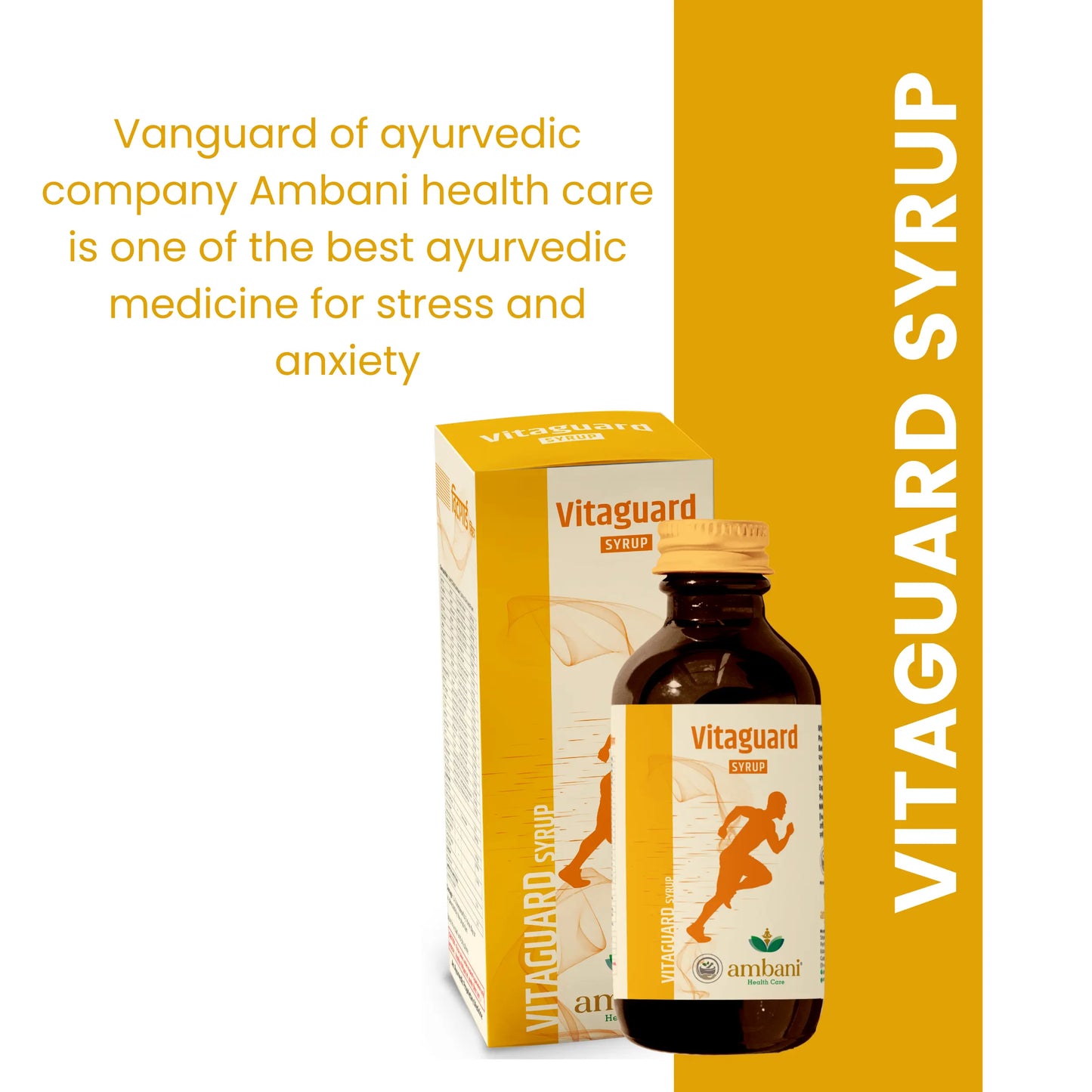 AMBANI HEALTH CARE Vitaguard Syrup I Ayurvedic Medicine I 100% Natural I Reduce Stress & Anxiety I Effective Antioxidant | Maintain Good Health I Made With Herbs (200 ML)