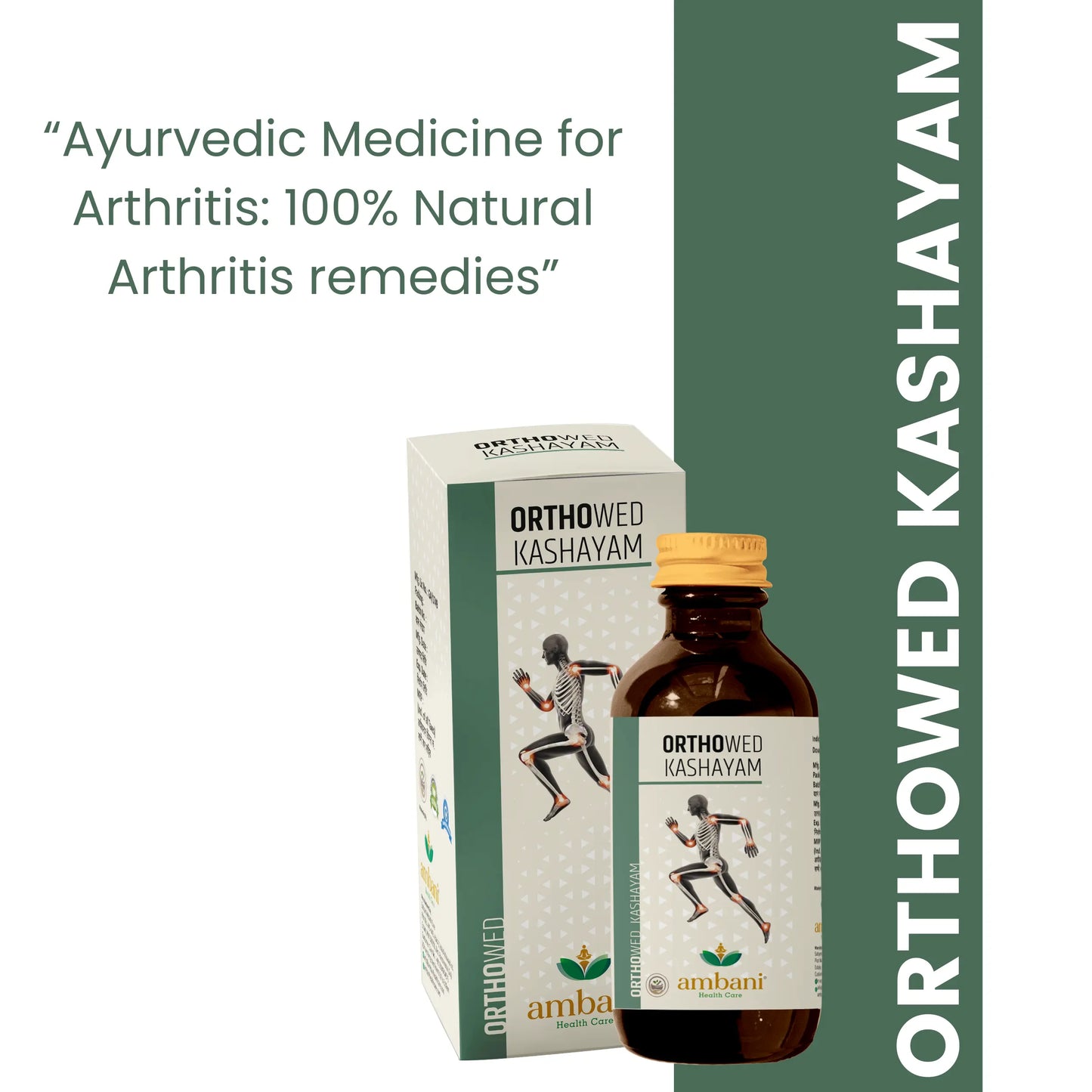 AMBANI HEALTH CARE Orthowed Kashayam I Sugar-Free I Supports Joint & Muscle Strength I Helps In Body Pain Relief for Men & Women (200 ml)