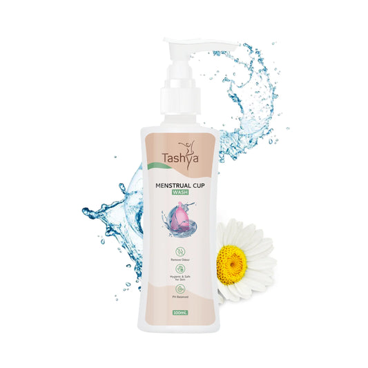 TASHYA Menstrual Cup Wash I Maintains Cup Hygiene I Paraben & Sulphate Free I Natural Foaming Cup Cleanser with Aloe vera, Daisy flower, Mix Fruit I Removes Odour & Stains I Safe for skin - 100 ML