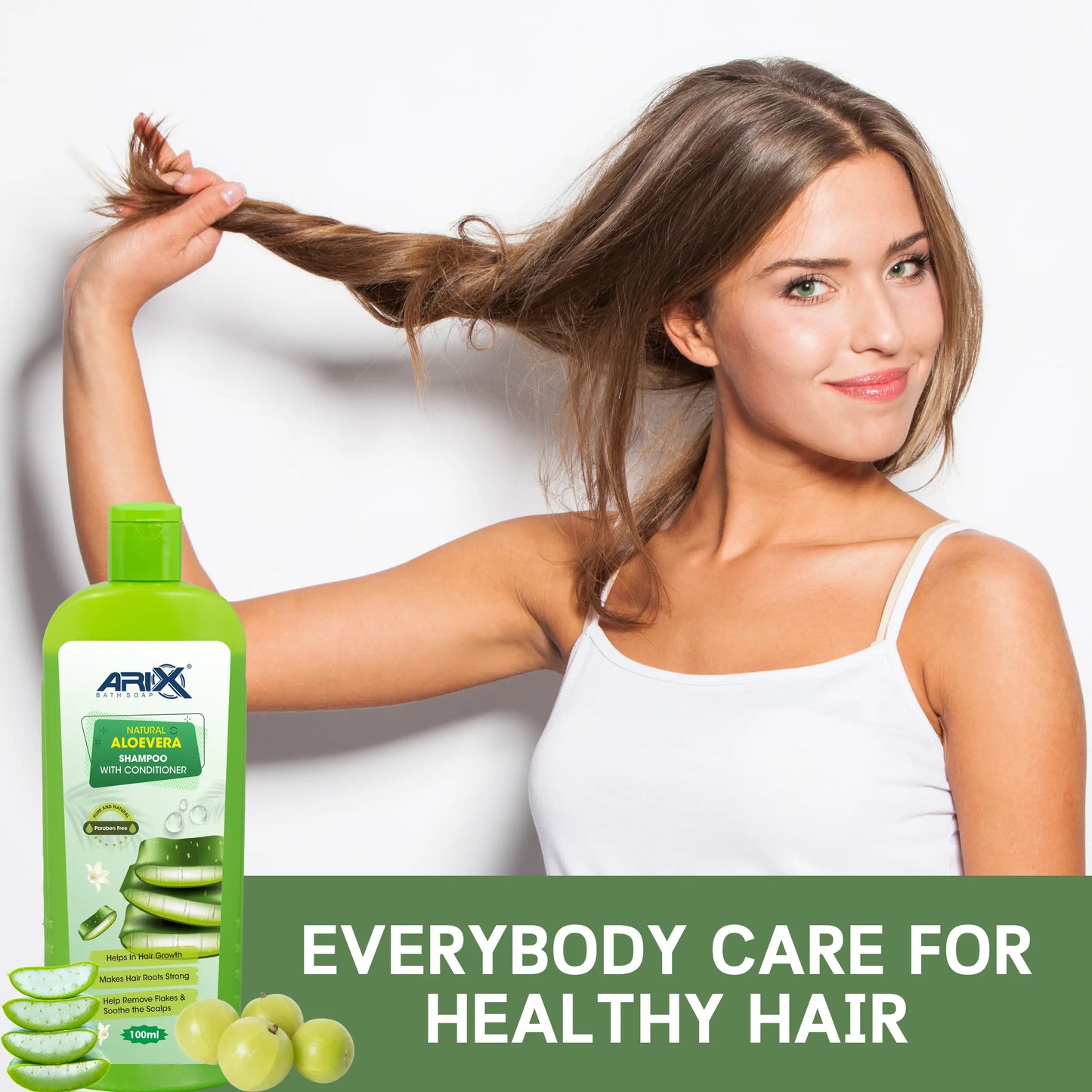 ARIX Natural Aloevera Shampoo Conditioner and Neem Soap I Herbal Bathing Bar with Essential Oils I for Women & Men (100ml + 5 Pcs)