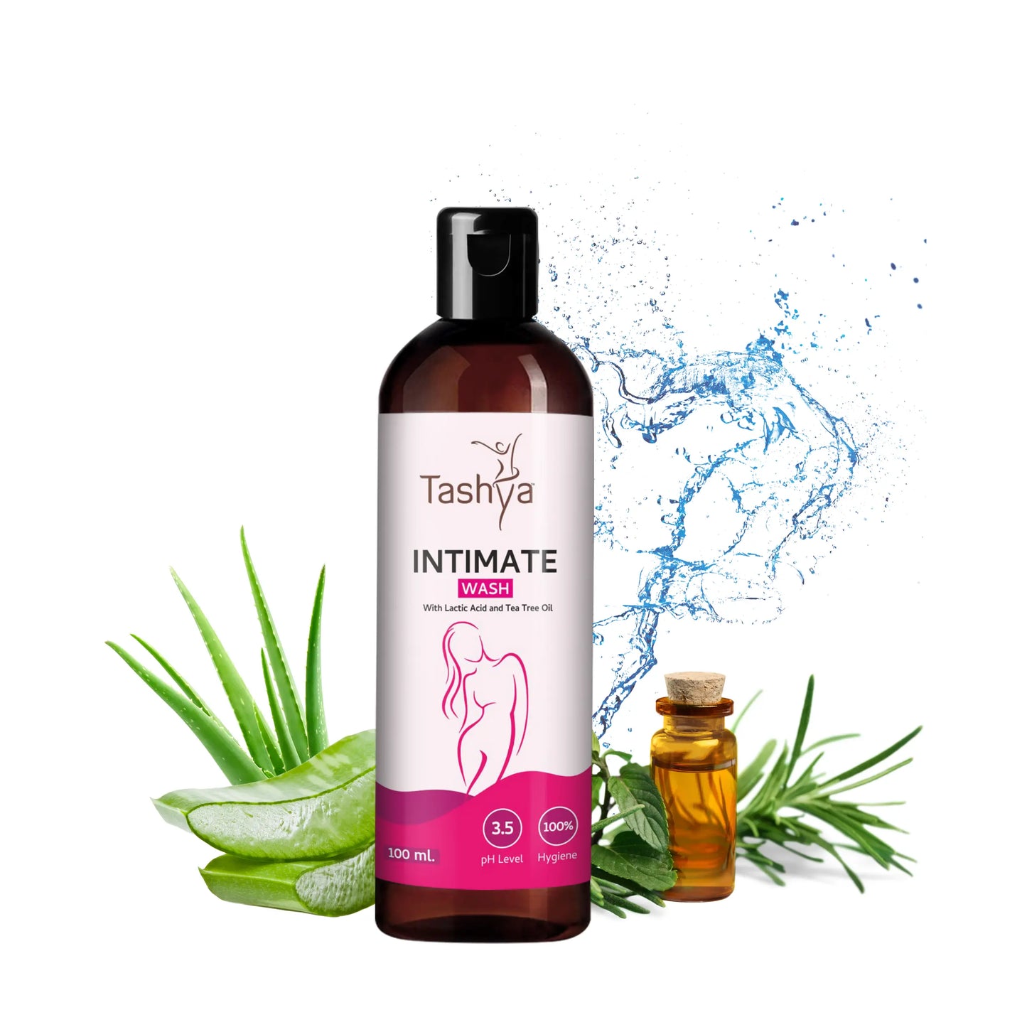 TASHYA Intimate Wash I Hygiene Wash for Women with Tea Tree Oil & Neem Extract I pH Balanced I Prevents Itching, Irritation & Dryness I for All Skin Types I Safe during Pregnancy & Periods – 100 ML