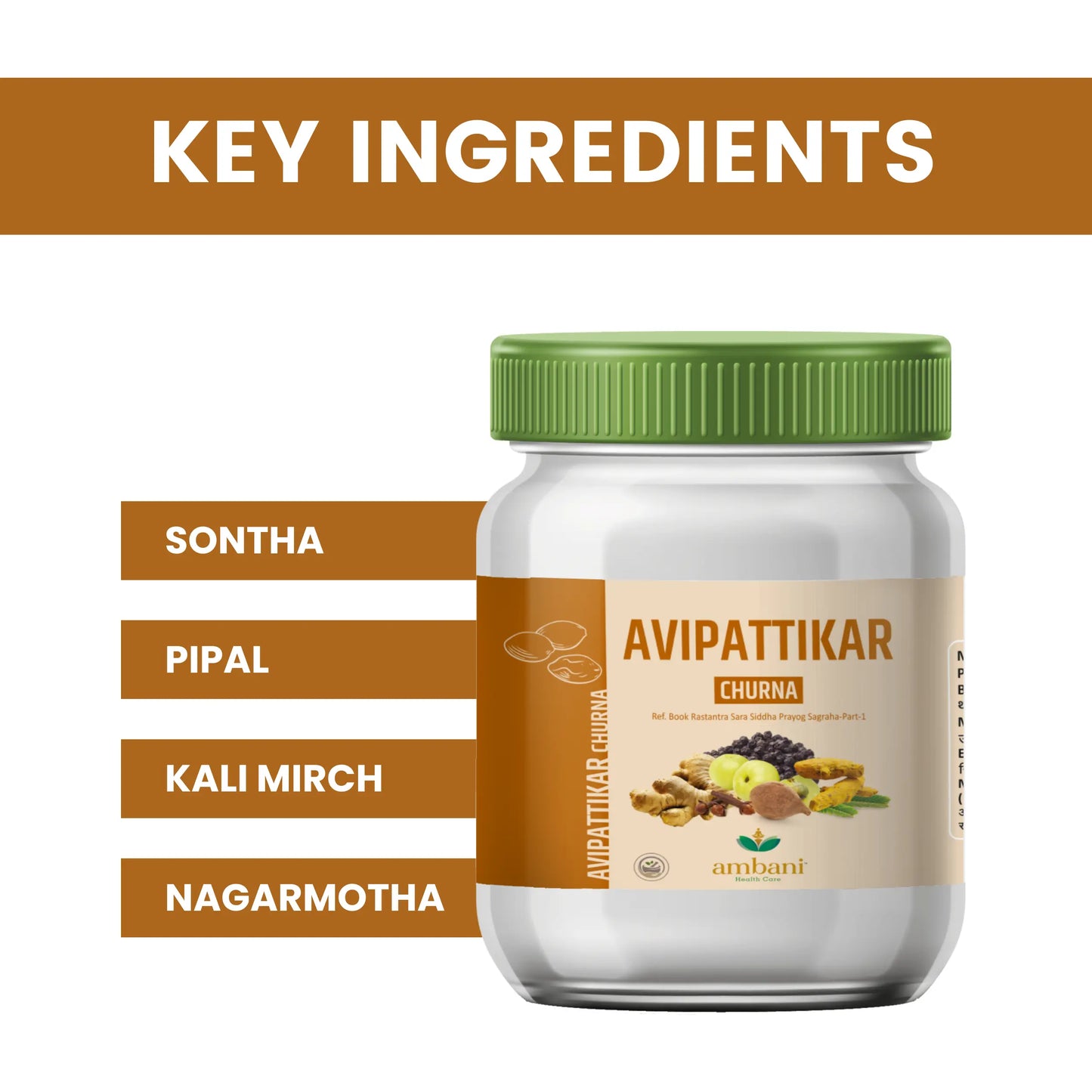 AMBANI HEALTH CARE Avipattikar Churna I Traditional Ayurvedic Formulation I Manages Hyper Acidity I Promotes Fast Digestion I Reduces Feeling of Nausea, Heartburn, Bloating I for Eating – 100 GM