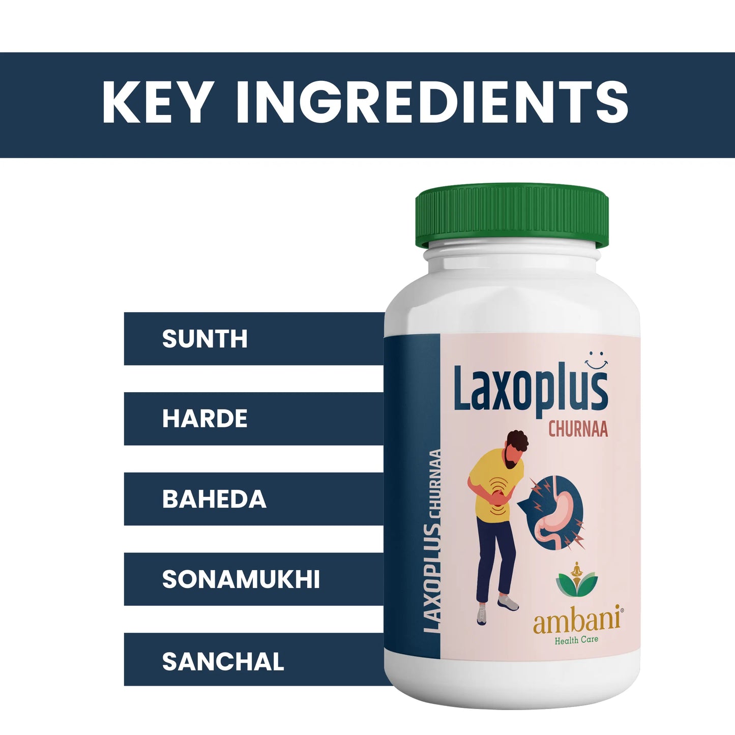 AMBANI HEALTH CARE Laxoplus Churna I Ayurvedic Medicine for Fast Relief of Constipation, Help Reduce Acidity & Aid Digestion I Natural Bowel Regulator I Non-habit forming herbal formula – 100 GM