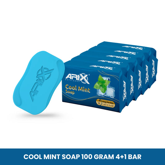 ARIX Cool Mint Soap I with Menthol Fresh I Handmade natural ingredients I Cooling & Soothing Effect on Skin I Deep Cleansing I Bathing Bar for Women & Men with All Skin Types (Set of 5)