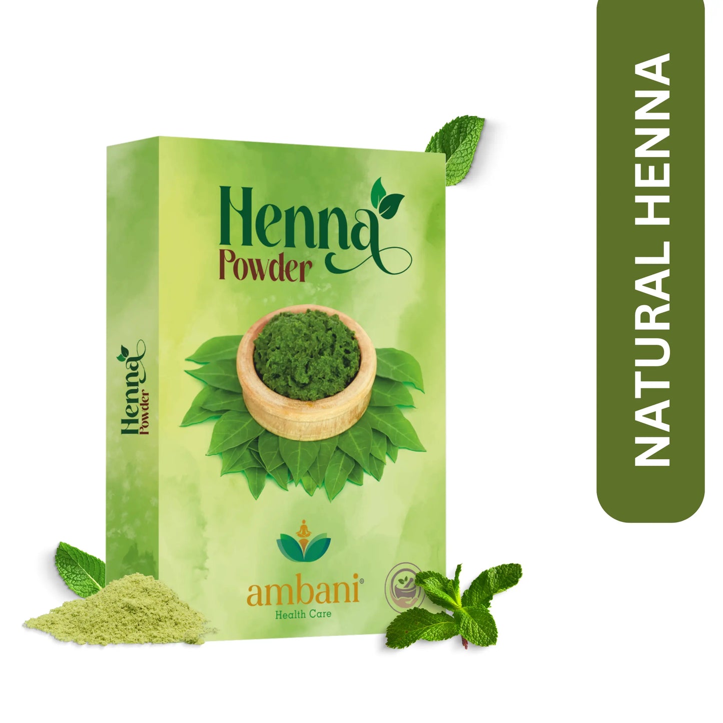 AMBANI HEALTH CARE Henna Powder I Natural & Pure Herbal I for Strong and Damaged Hair, Shine & Nourish I Paraben, Chemical & Sulphate Free I for Hair, Hands & Feet I for Women & Men