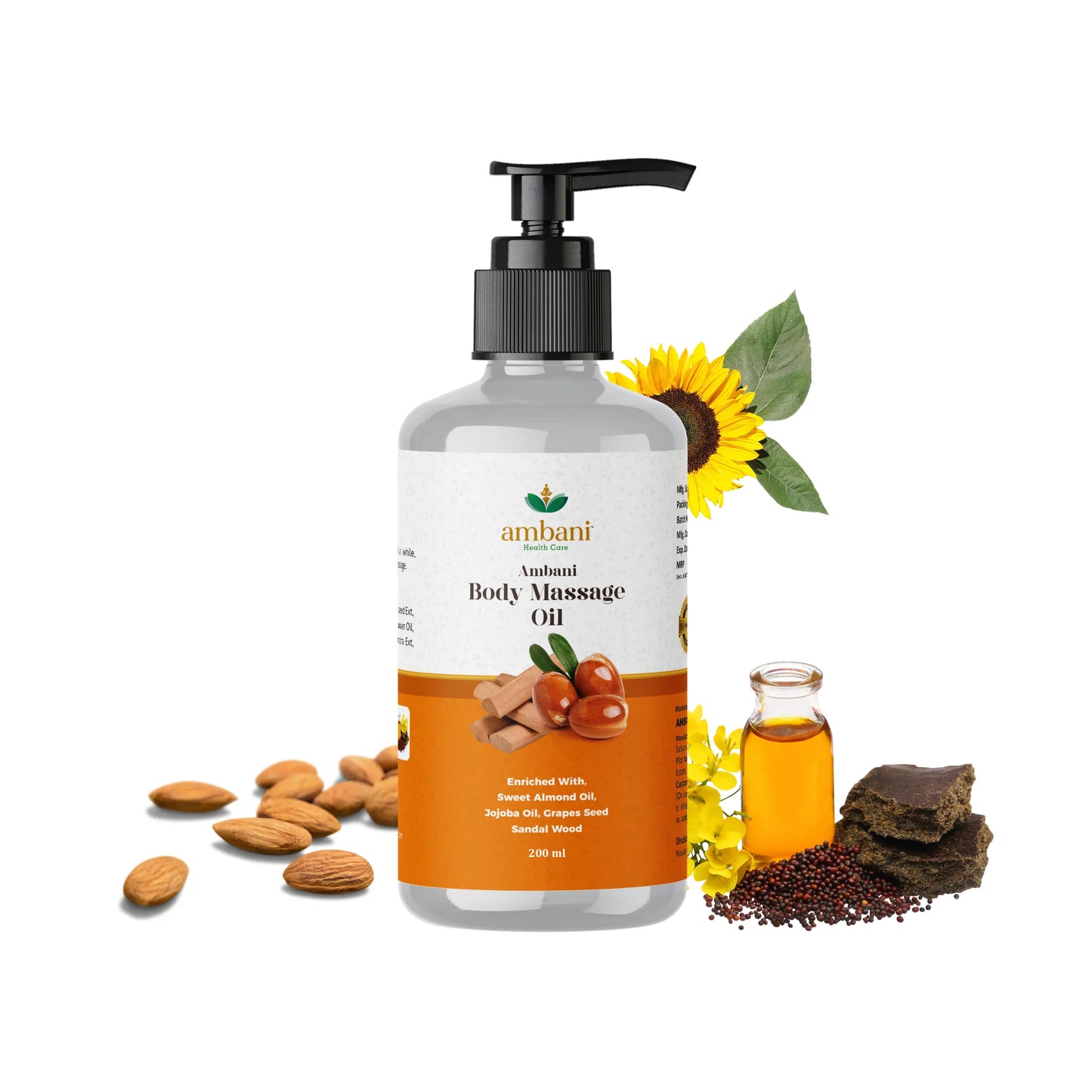 AMBANI HEALTH CARE Body Massage Oil I Pure & Natural Ingredients I Moisturizing Body Oil with Relaxing Aroma for a Soft, Smooth & Glowing Skin I Aromatherapy I Relaxing Mind & Anxiety
