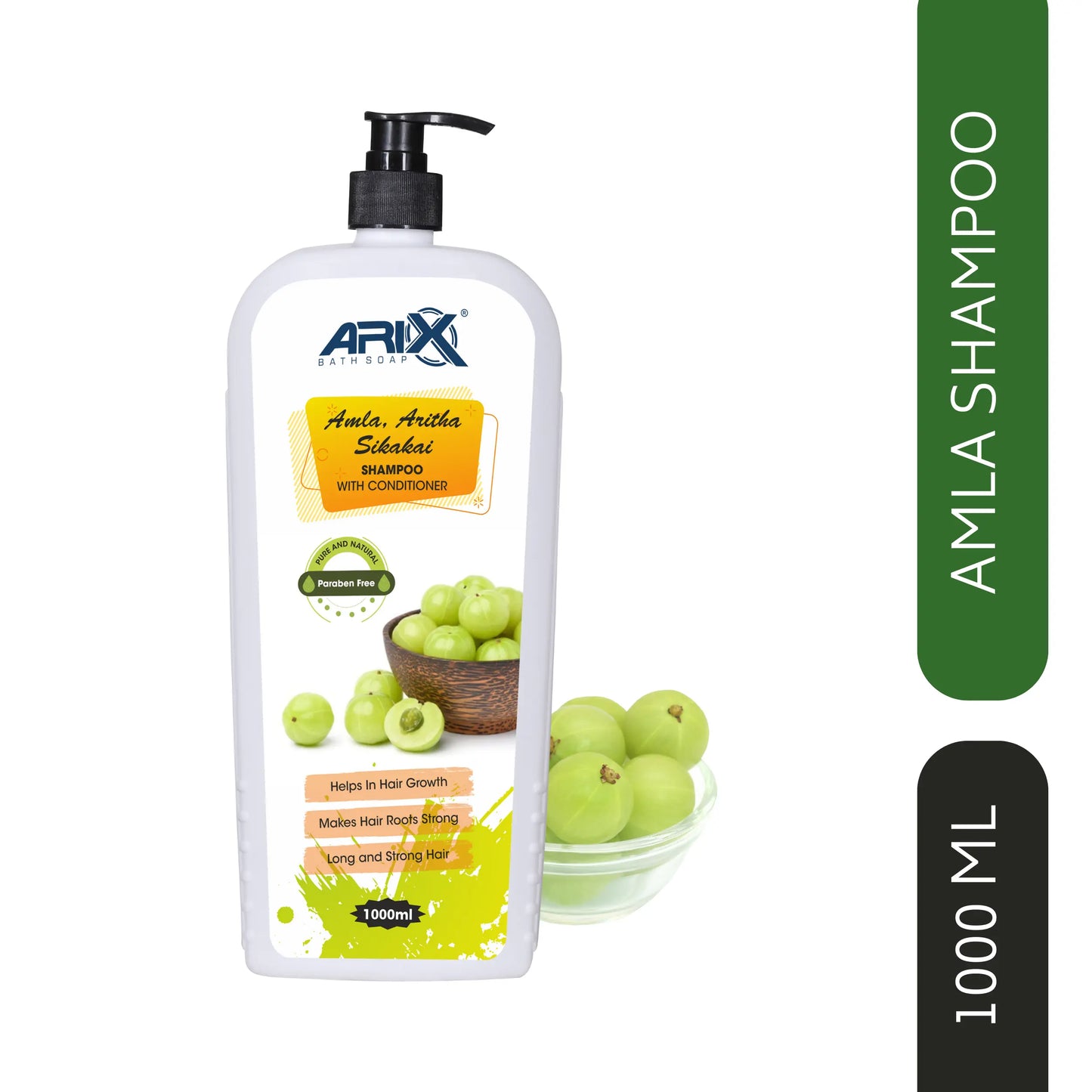 ARIX Herbal Amla, Aritha, and Sikakai Shampoo Conditioner I with Natural Ingredients I Promotes Healthy, Shiny, and Glossy Hair I Nourishes Scalp I Dandruff & damage Control I for Women & Men (500 ML)