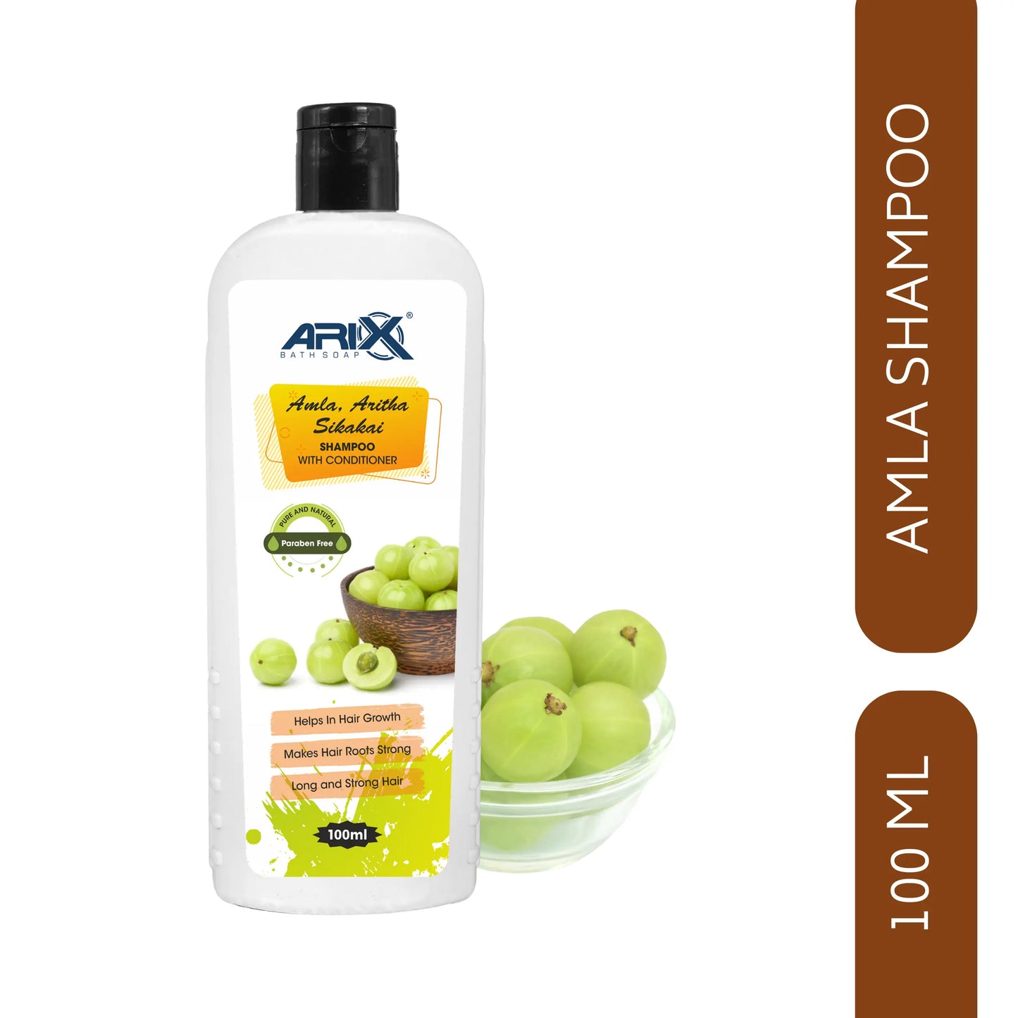 ARIX Herbal Amla, Aritha, & Sikakai Shampoo Conditioner and Almond Soap I Natural Ingredients I Promotes Healthy, Shiny, Glossy Hair, Clear, Glowing & Radiant Skin I for Women & Men (100ml + 5 Pcs)