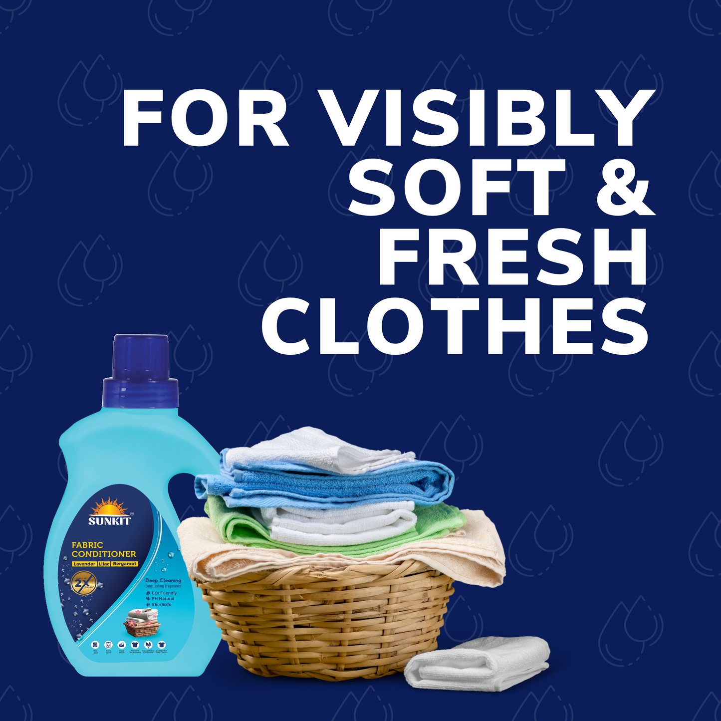 SUNKIT Fabric Conditioner I Eco-friendly & Non-Toxic I After Wash Liquid Fabrics Softener with Long-Lasting Fragrance I Protects Shine & Safe for Baby Clothes I for Washing Machine & Hand Wash - 500ml