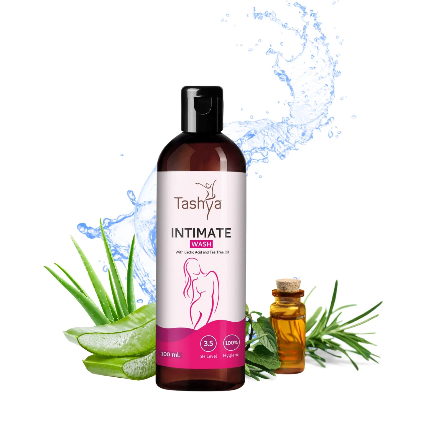 TASHYA Intimate Wash I Hygiene Wash for Women with Tea Tree Oil & Neem Extract I pH Balanced I Prevents Itching, Irritation & Dryness I for All Skin Types I Safe during Pregnancy & Periods – 100 ML