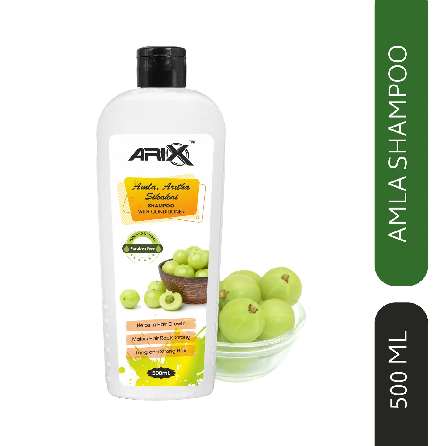 ARIX Herbal Amla, Aritha, and Sikakai Shampoo Conditioner I with Natural Ingredients I Promotes Healthy, Shiny, and Glossy Hair I Nourishes Scalp I Dandruff & damage Control I for Women & Men (500 ML)