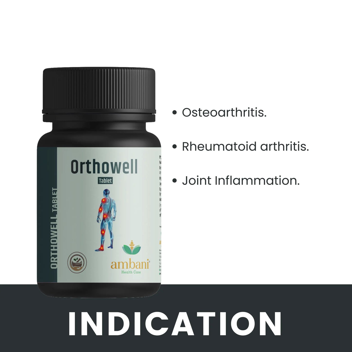 AMBANI HEALTH CARE Orthowell Tablet | Helps In Back, Knee, Legs, Neck, Shoulder Pain Relief I for Men and Women
