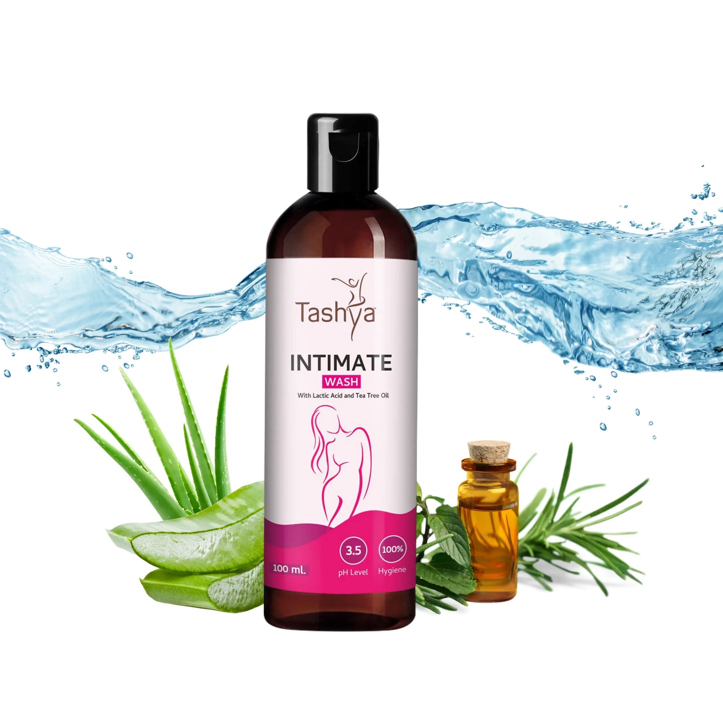 TASHYA Intimate Wash I Hygiene Wash for Women with Tea Tree Oil & Neem Extract I pH Balanced I Prevents Itching, Irritation & Dryness I for All Skin Types I Safe during Pregnancy & Periods – 100 ML