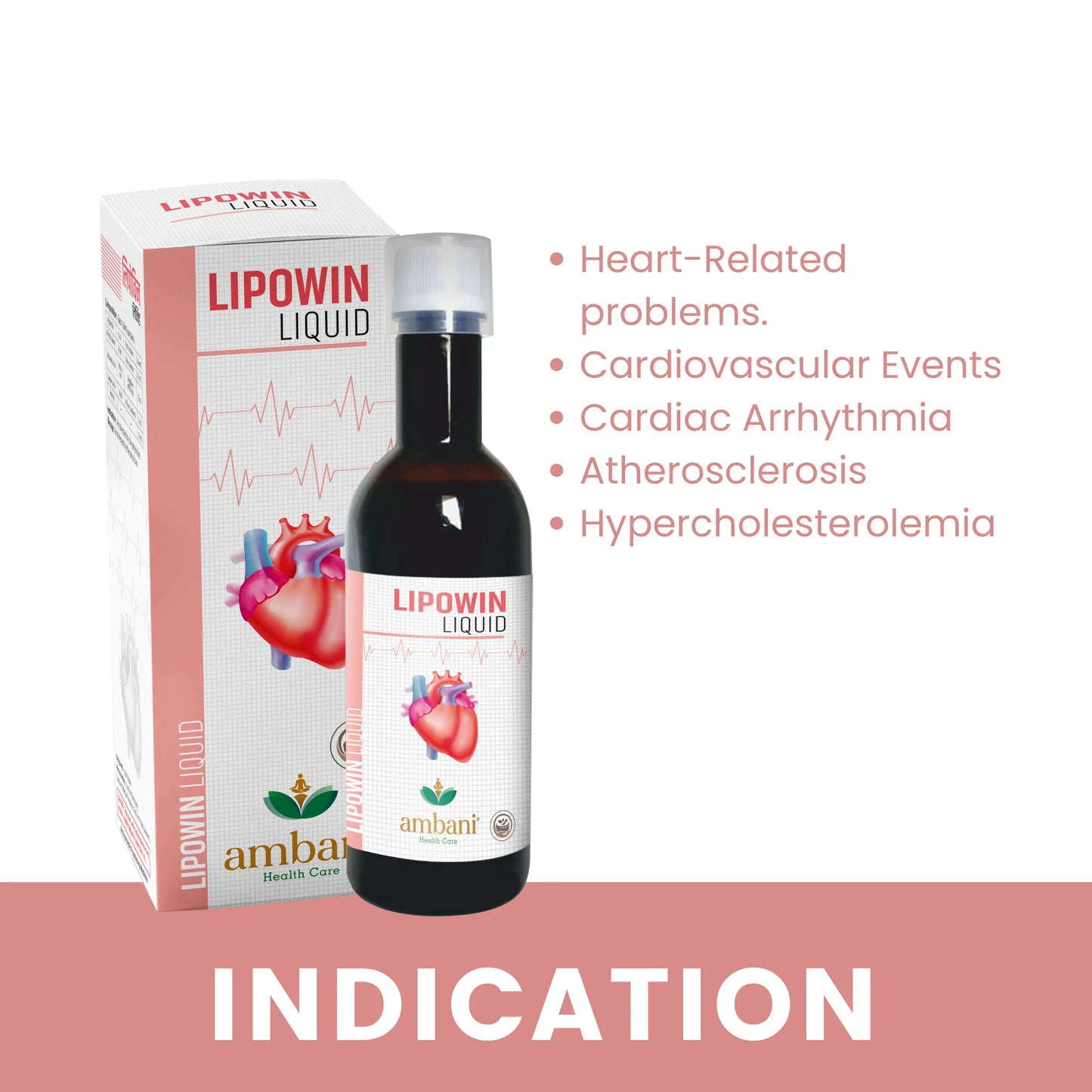 AMBANI HEALTH CARE Ayurvedic Lipowin Liquid - 500ml, Apple Cider Vinegar, Garlic, Lemon, Honey, Cholesterol Control & Reduces Blood Pressure, Metabolism, Heart Health Juice for Cardiac Diabetic Care