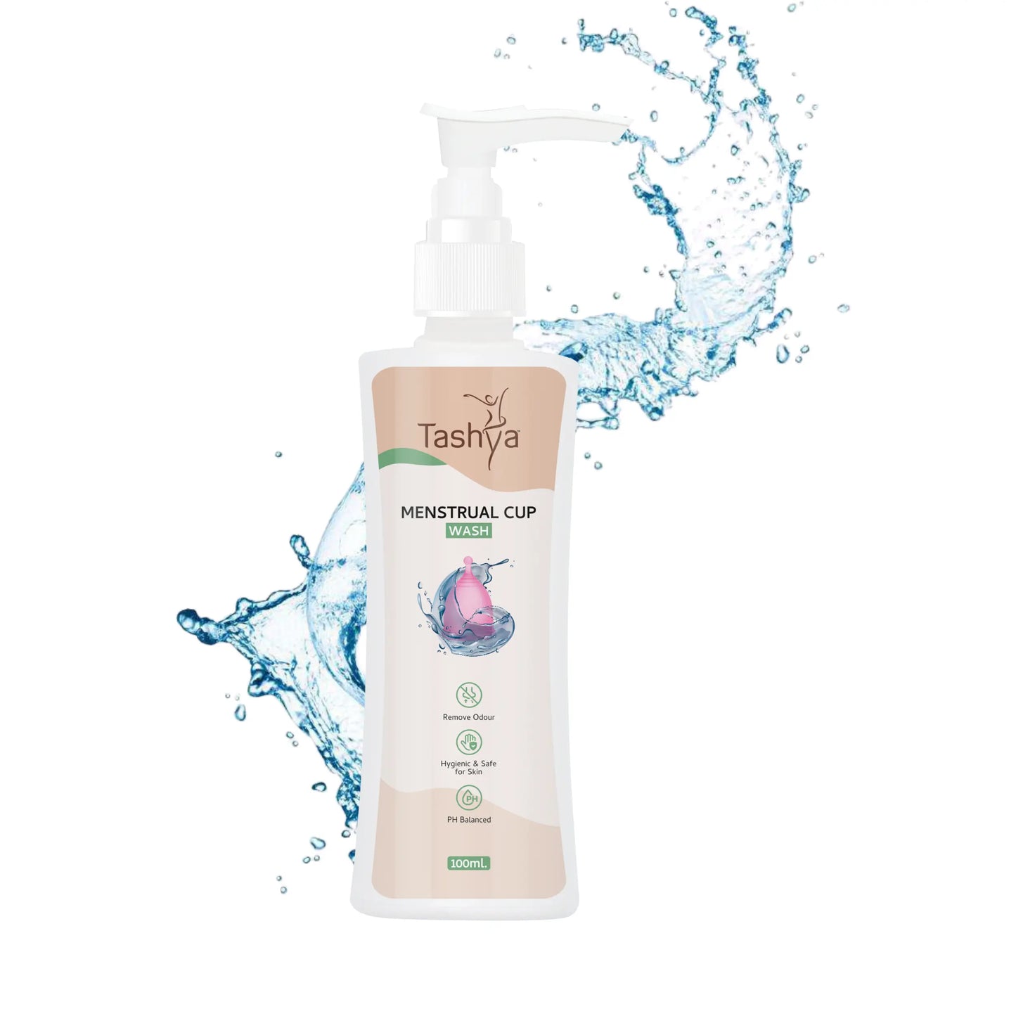 TASHYA Menstrual Cup Wash I Maintains Cup Hygiene I Paraben & Sulphate Free I Natural Foaming Cup Cleanser with Aloe vera, Daisy flower, Mix Fruit I Removes Odour & Stains I Safe for skin - 100 ML