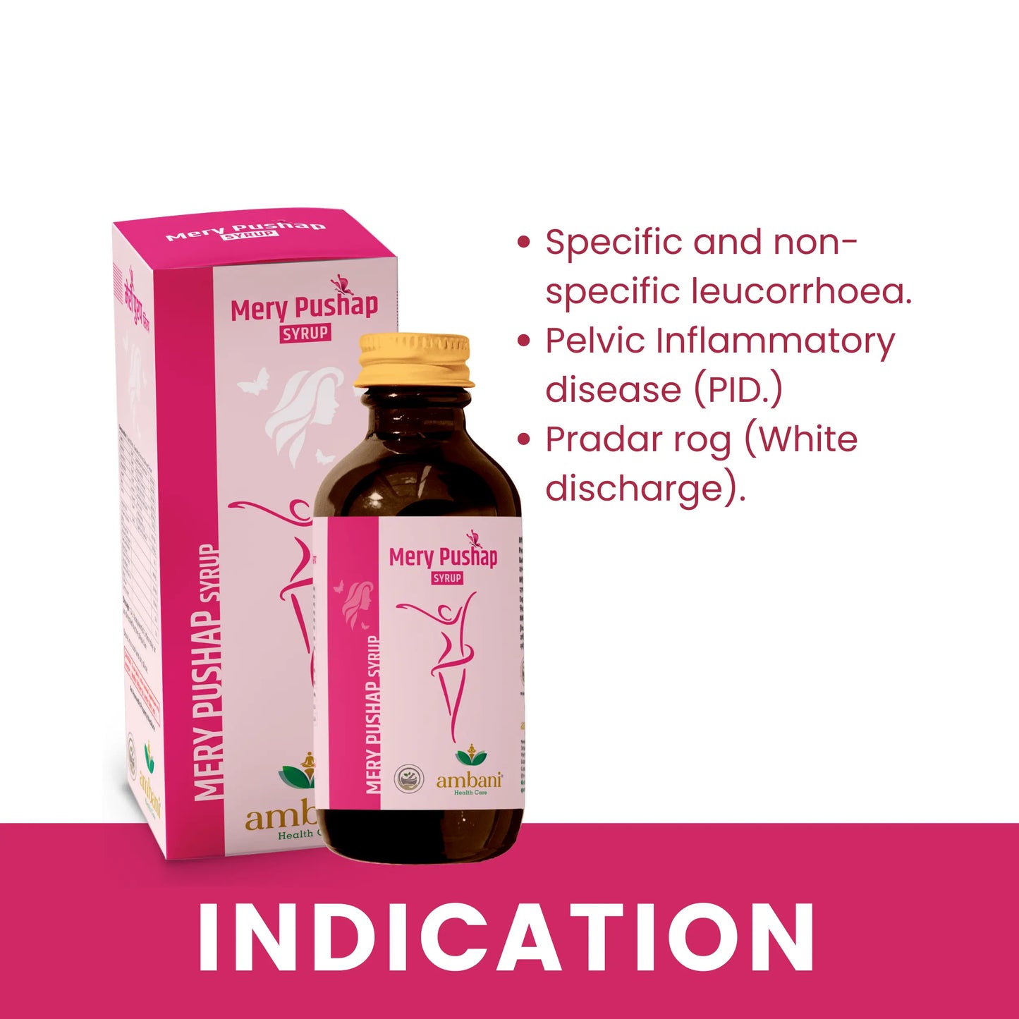 AMBANI HEALTH CARE Ayurvedic Mery Pushp Syrup I All-Natural, Vegetarian I Herbal Medicine for Hormonal Imbalance I Supports Strength & Energy I Ideal for Women's Health and Wellness