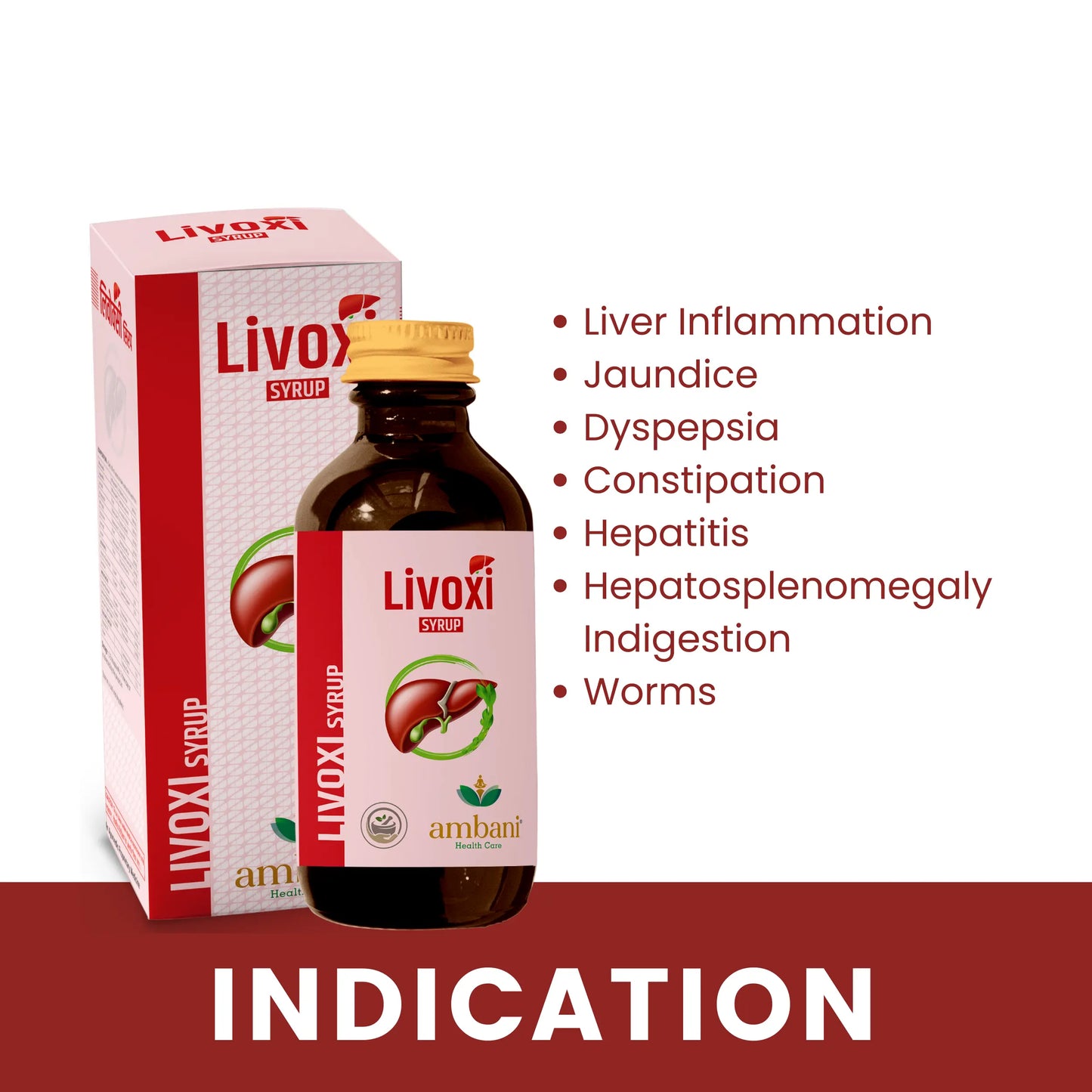 AMBANI HEALTH CARE Livoxi Syrup I 100% Naturally Ayurvedic Medicine I Helps with Liver Protection, Cleanse, and Detox I Improves Digestion I Immunity, and Metabolism I for Men and women - 200 ML