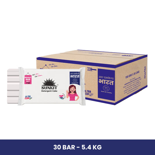 ARIX Detergent Cake with Long-Lasting Enhanced Formula I Deep Clean & Fresh Laundry Washing White Soap I Removes Stains & Odour I Preserves Brightness I for All Types of Clothes - 190gm (Set of 30)