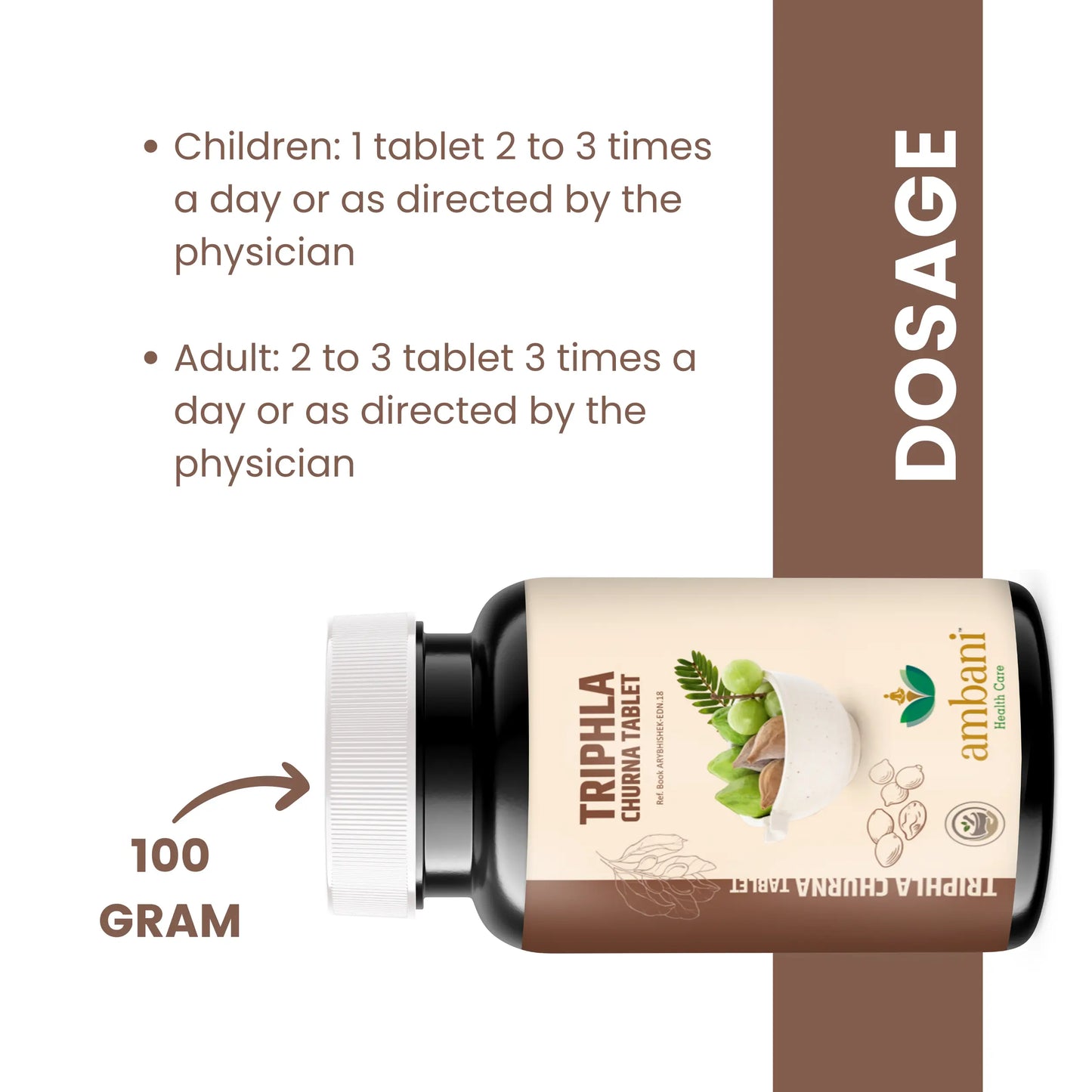 AMBANI HEALTH CARE Ayurveda Triphala Tablets I Good for Eyes and Effective in Weight Management I Immunity Booster I Useful for Digestion, Antioxidant Properties I Acidity & Gas Relief – 60 Tablets