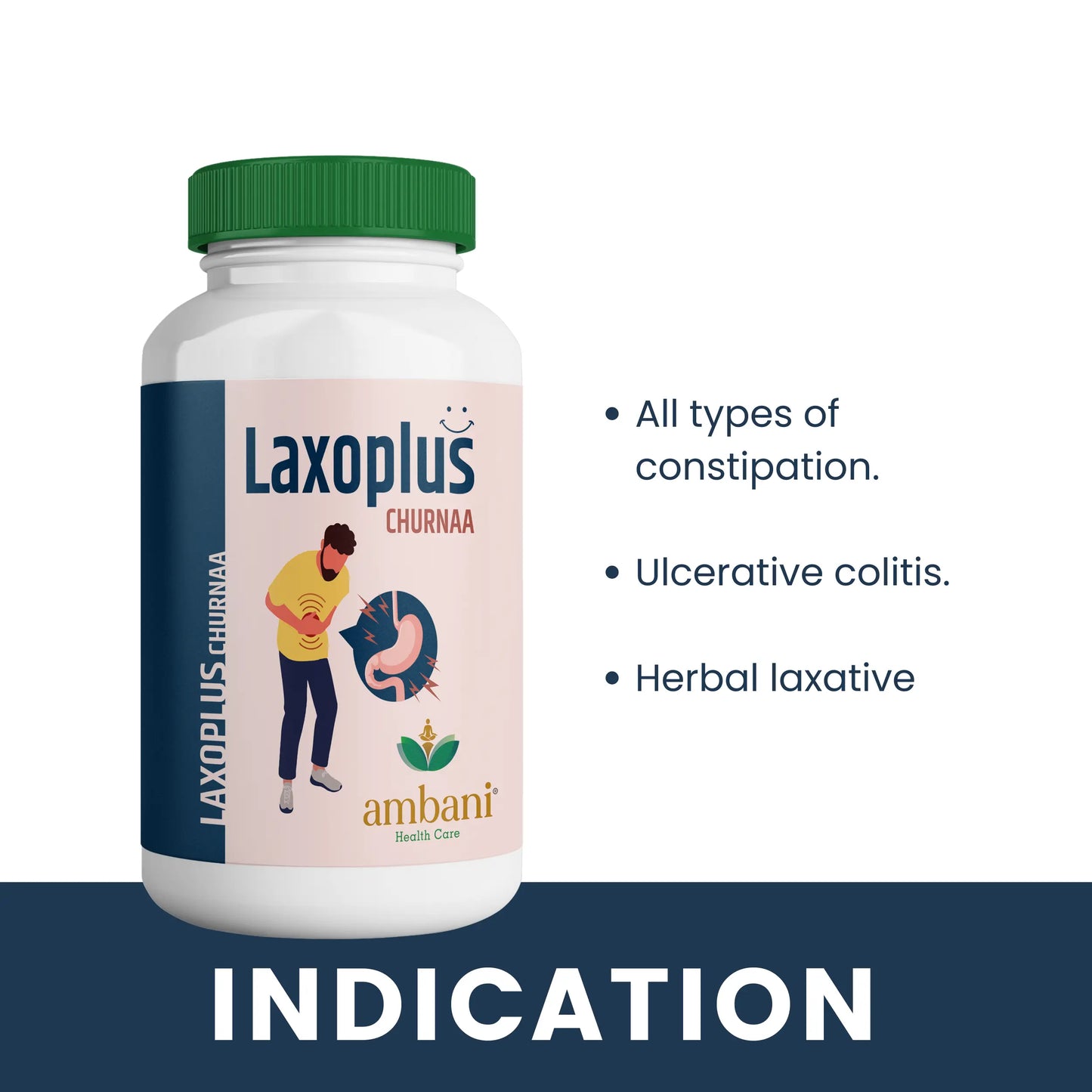 AMBANI HEALTH CARE Laxoplus Churna I Ayurvedic Medicine for Fast Relief of Constipation, Help Reduce Acidity & Aid Digestion I Natural Bowel Regulator I Non-habit forming herbal formula – 100 GM