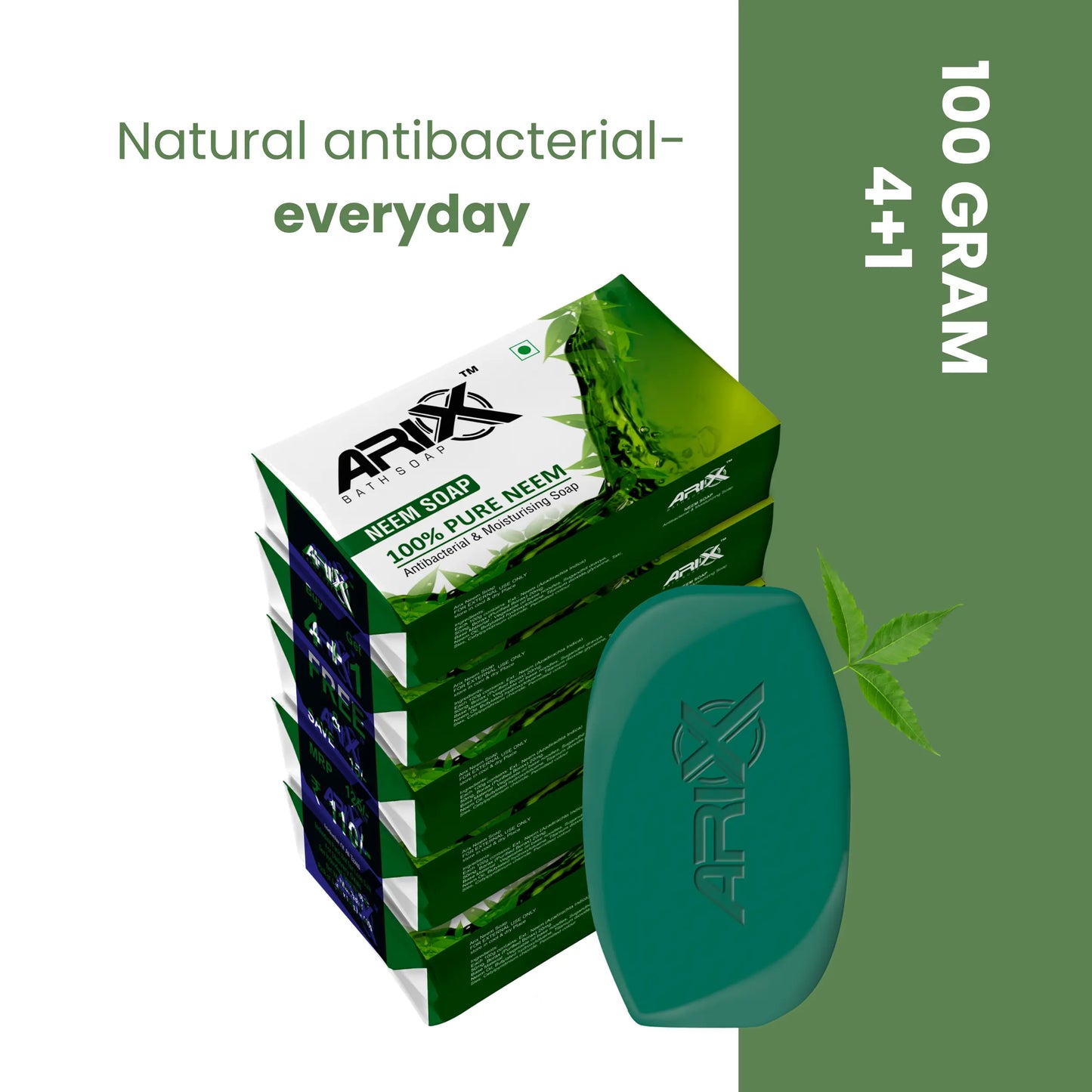 ARIX Natural Aloevera Shampoo Conditioner and Neem Soap I Herbal Bathing Bar with Essential Oils I for Women & Men (100ml + 5 Pcs)