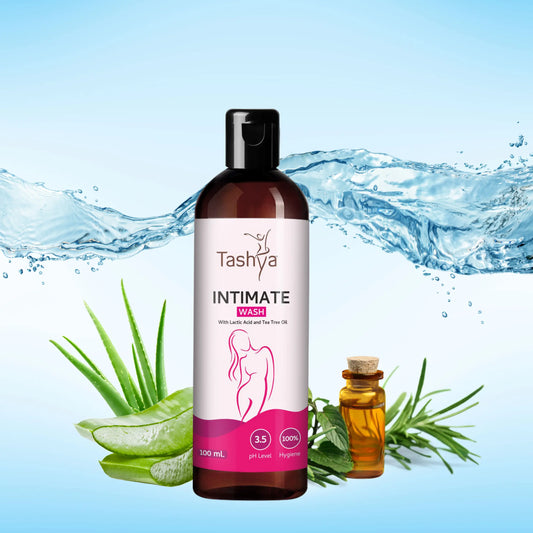 TASHYA Intimate Wash I Hygiene Wash for Women with Tea Tree Oil & Neem Extract I pH Balanced I Prevents Itching, Irritation & Dryness I for All Skin Types I Safe during Pregnancy & Periods – 100 ML