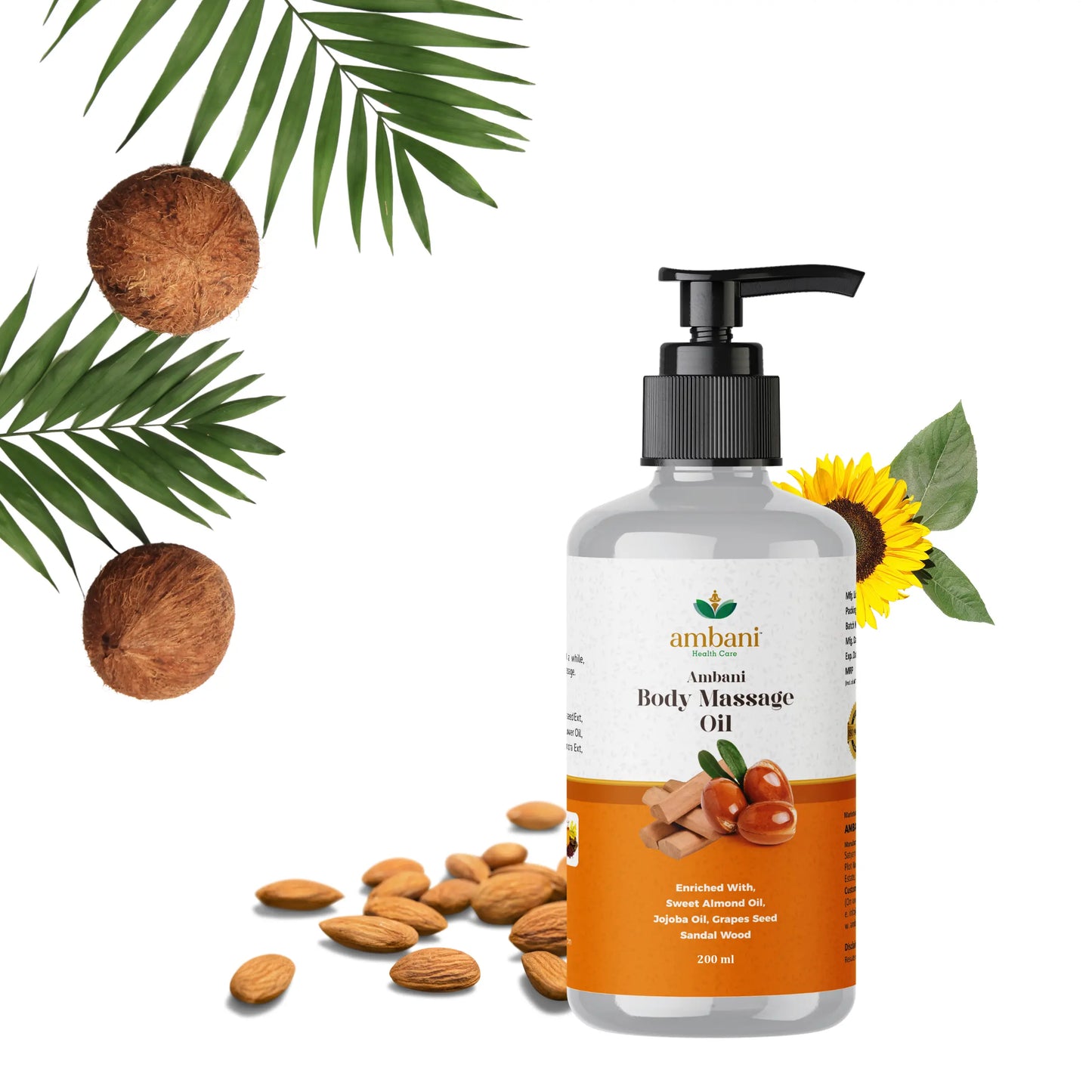 AMBANI HEALTH CARE Body Massage Oil I Pure & Natural Ingredients I Moisturizing Body Oil with Relaxing Aroma for a Soft, Smooth & Glowing Skin I Aromatherapy I Relaxing Mind & Anxiety