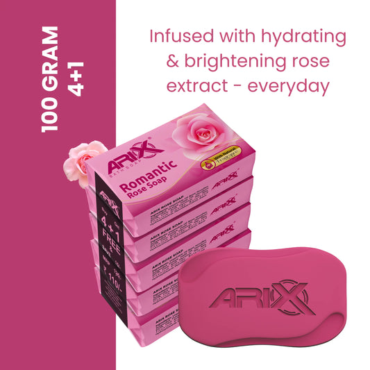 ARIX Rose Soap I Handmade Rose Scented Bathing Bar for Face & Body I Smooth, Soft Moisturized, and Glowing Skin I Sulphate & Paraben free I for Women & Men with All Skin Types (Set of 5)