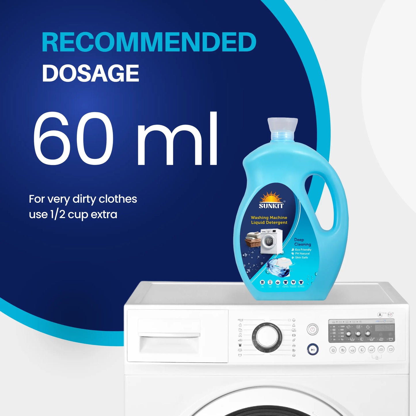 SUNKIT Detergent Powder and Liquid I Natural Ingredients Eco-friendly I Removes Stains & Odour I Long-Lasting Fresh Fragrance I for All Types of Fabrics, Washing Machine & Hand Wash (1KG + 5Liter)
