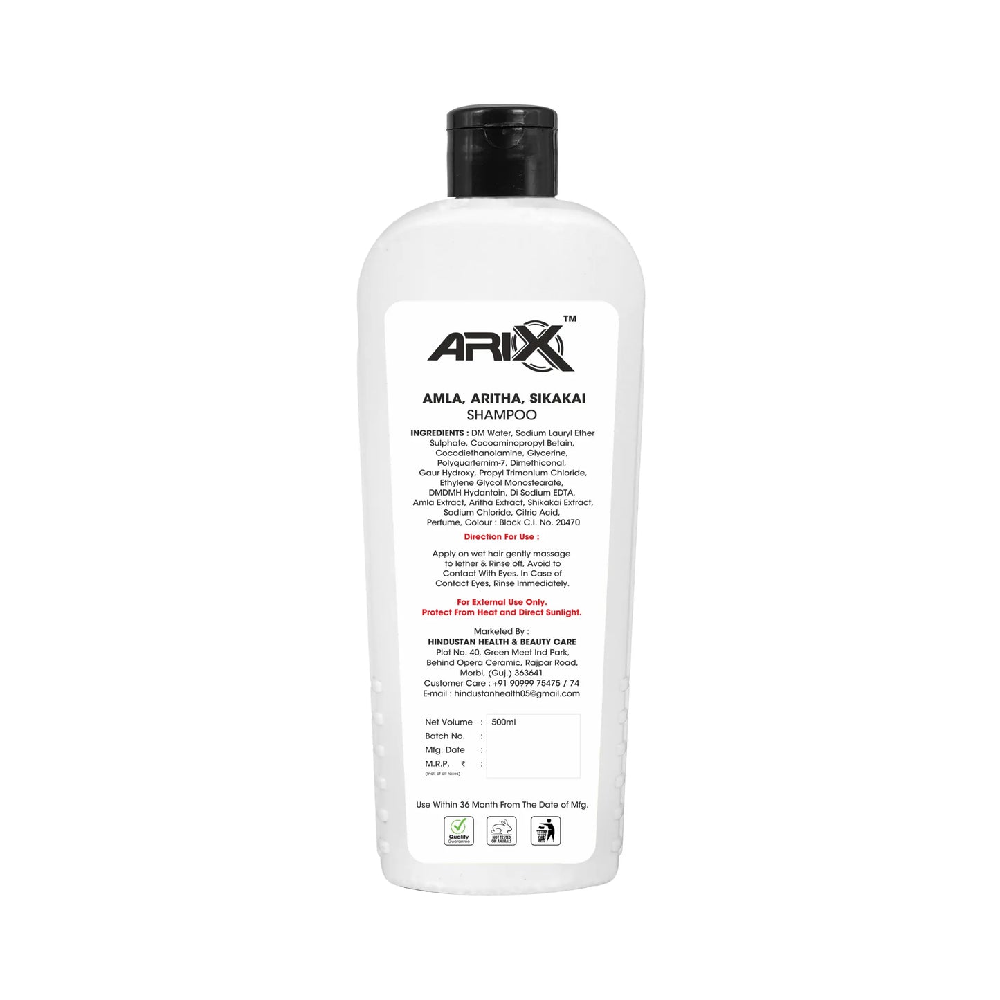 ARIX Herbal Amla, Aritha, and Sikakai Shampoo Conditioner I with Natural Ingredients I Promotes Healthy, Shiny, and Glossy Hair I Nourishes Scalp I Dandruff & damage Control I for Women & Men (500 ML)