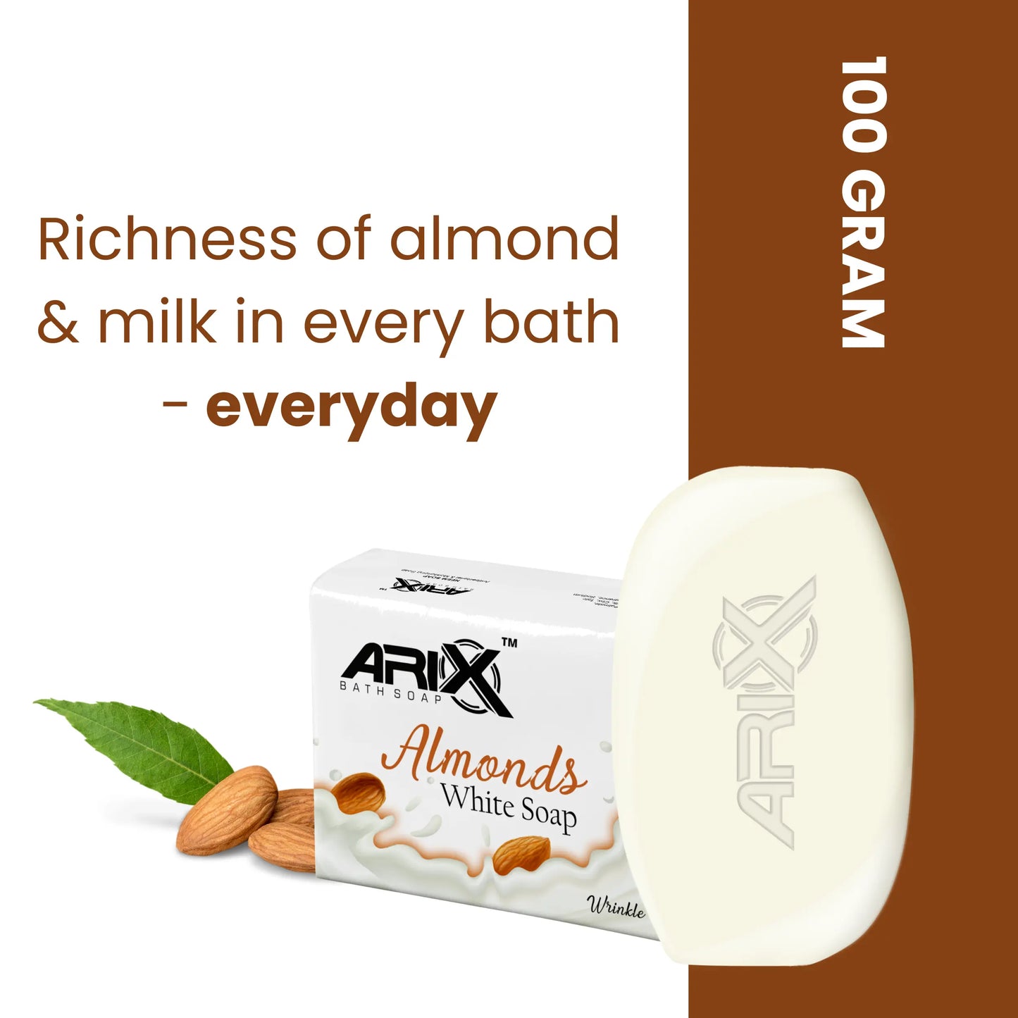 ARIX Herbal Amla, Aritha, & Sikakai Shampoo Conditioner and Almond Soap I Natural Ingredients I Promotes Healthy, Shiny, Glossy Hair, Clear, Glowing & Radiant Skin I for Women & Men (100ml + 5 Pcs)