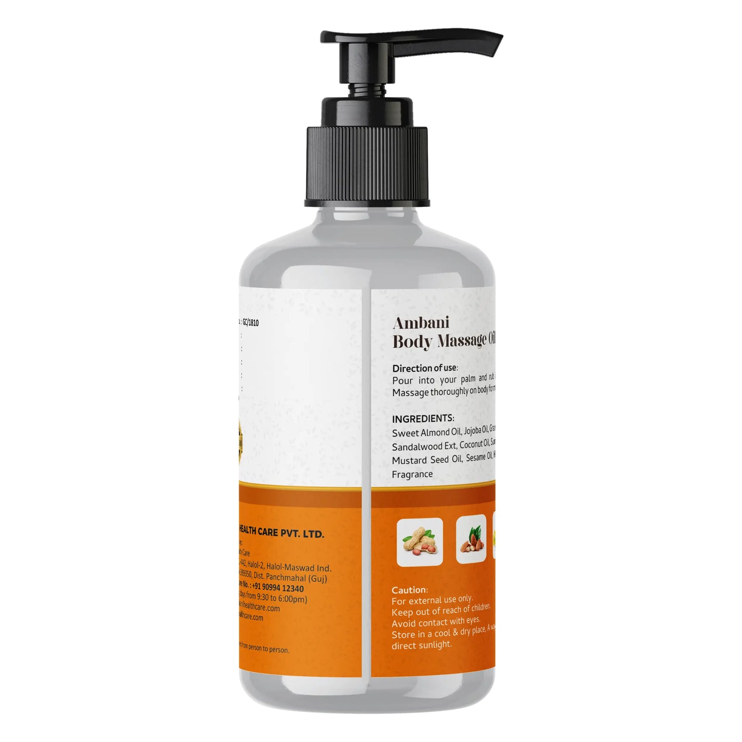 AMBANI HEALTH CARE Body Massage Oil I Pure & Natural Ingredients I Moisturizing Body Oil with Relaxing Aroma for a Soft, Smooth & Glowing Skin I Aromatherapy I Relaxing Mind & Anxiety