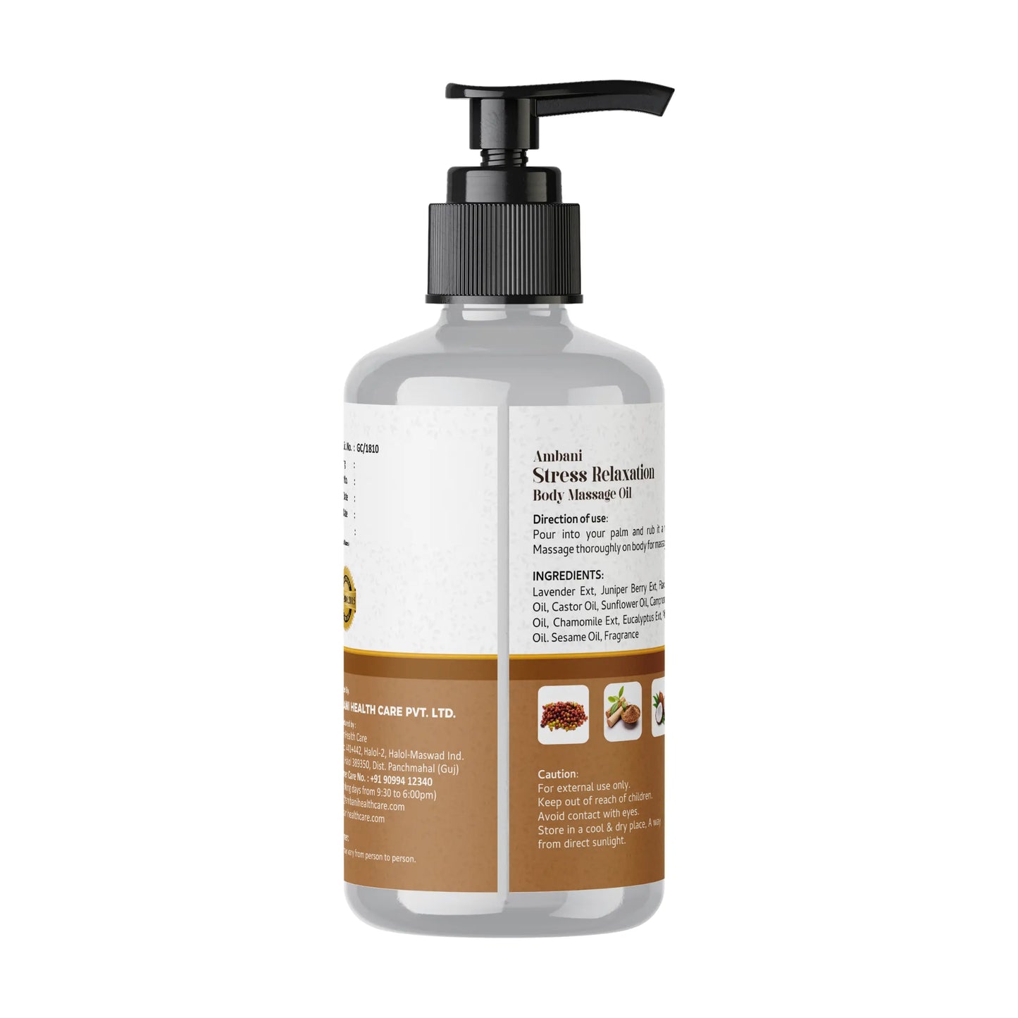 AMBANI HEALTH CARE Body Massage Oil for Stress Relief & Relaxation I Heals and Hydrates dry skin I Pure & Natural I Pain Relief I Soothing and Distressing I Suitable for All Skin Types