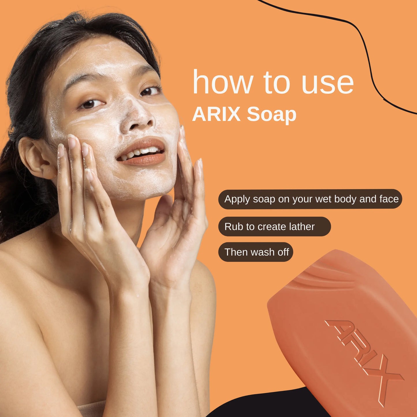 ARIX Sandal & Turmeric Soap I with Essential Oil I Long-Lasting Fragrance