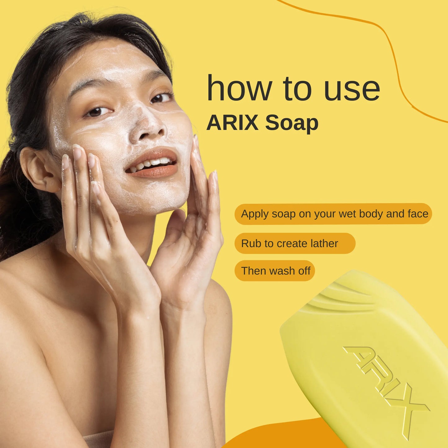 ARIX Lime Soap with Freshness of Lemon I Refreshing Bathing Soaps I Paraben & Sulphate Free I Reducing Tanning I Removes Germs for Fresh and Moisturized Healthy Skin for All Skin Type (Pack of 4 + 1)