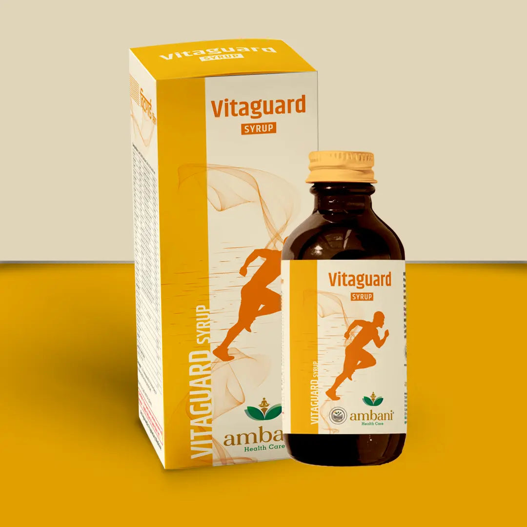 AMBANI HEALTH CARE Vitaguard Syrup I Ayurvedic Medicine I 100% Natural I Reduce Stress & Anxiety I Effective Antioxidant | Maintain Good Health I Made With Herbs (200 ML)