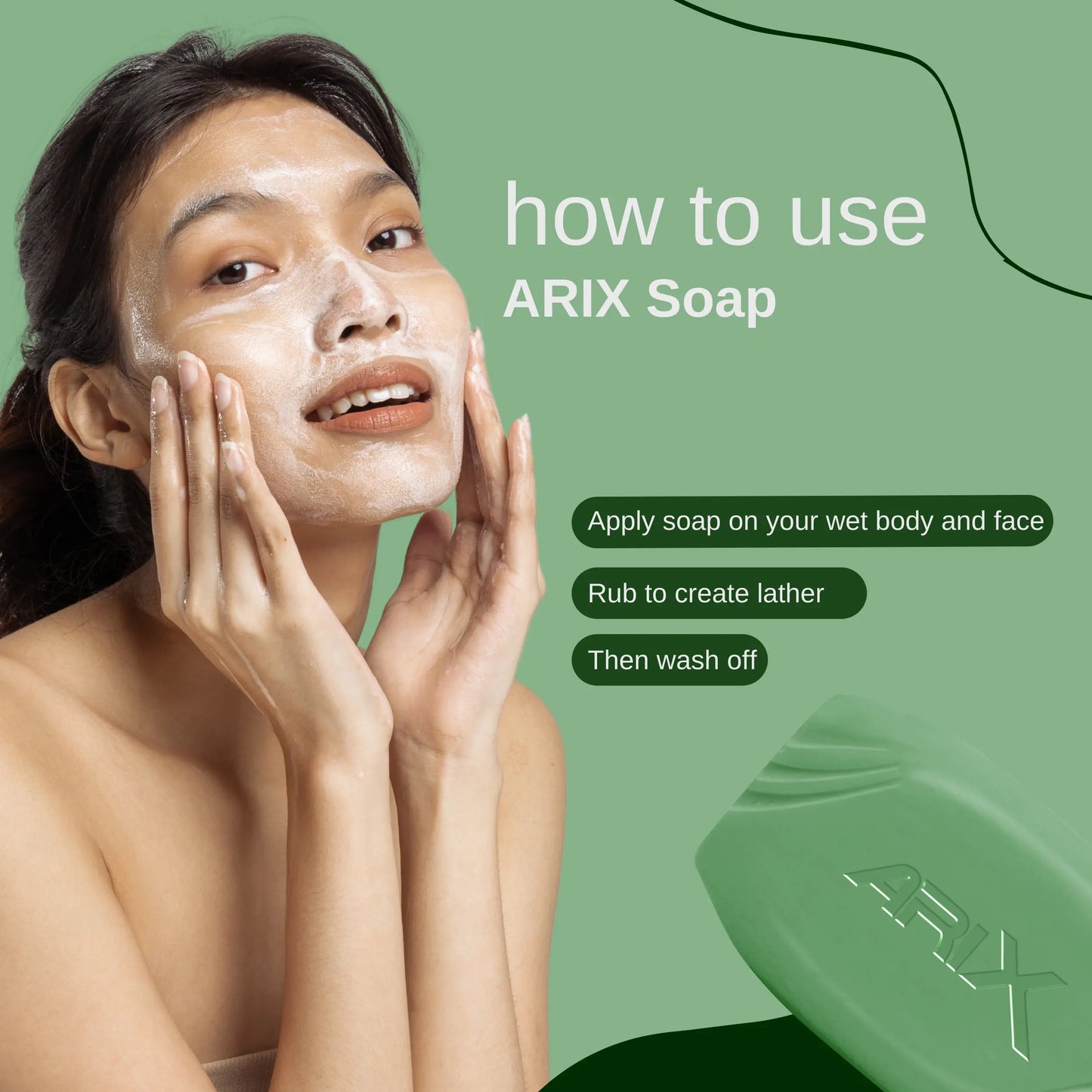 ARIX Neem Soap I Herbal Bathing Bar with Essential Oils I Goodness of Neem Leaves I Anti-Bacterial I for Smooth Soft Moisturised & Nourished Skin (Pack of 4 + 1)
