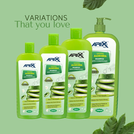 ARIX Natural Herbal Aloevera Shampoo Conditioner I for Dry & Frizz Free Hair I Enhance Shine, Strengthen, Soothe Scalp and Reduce Hair Fall I Paraben & Artificial free I for Women & Men