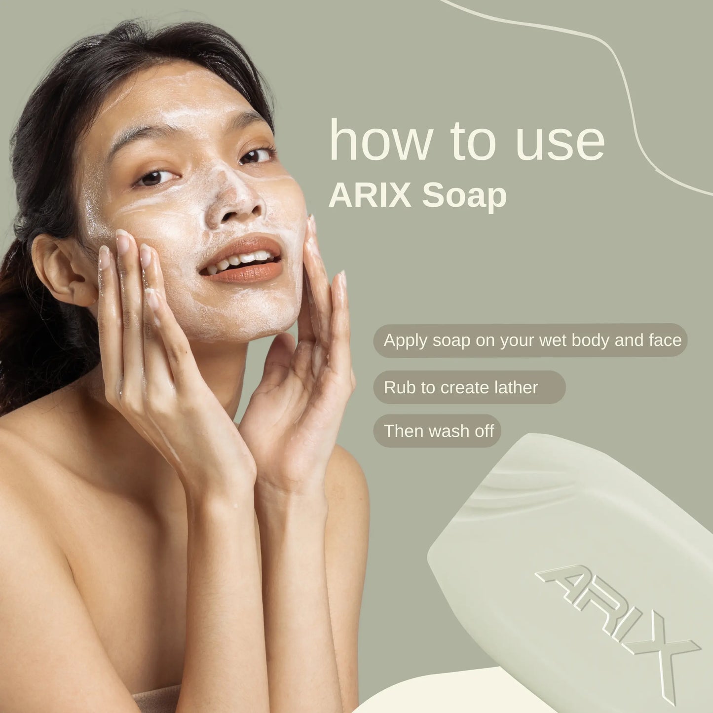 ARIX Almond Soap with Essential Oil I Natural Cleanser I Handmade Bathing Bar for Face & Body I Clear, Glowing & Radiant Skin, Moisturizing I for Women & Men with All Skin Type (Pack of 4 + 1)