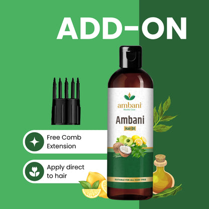 AMBANI HEALTH CARE Ayurvedic Hair Oil I with Comb Extension I Pure & Natural I for Strong, Thick & Shiny Hair I Controls Dandruff I Promotes Hair Growth I for Women & Men with All Hair Types (100ML)